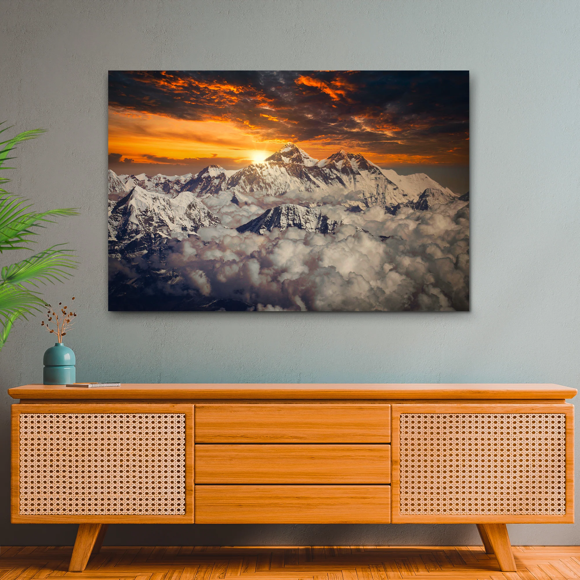 Snowy Mountain Peak Canvas Wall Art - Image 3