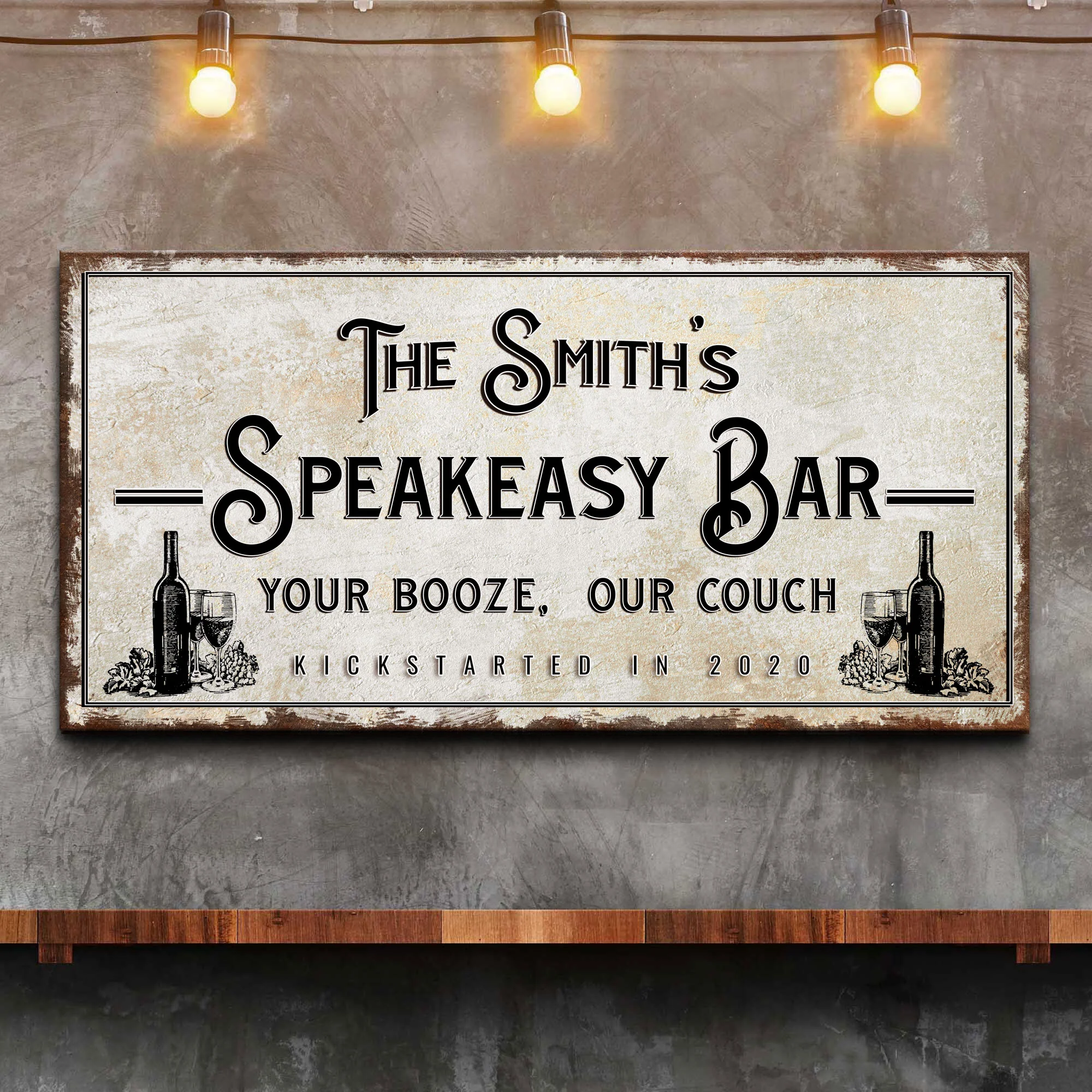 Speakeasy Your Booze Our Couch Bar Sign - Image 2