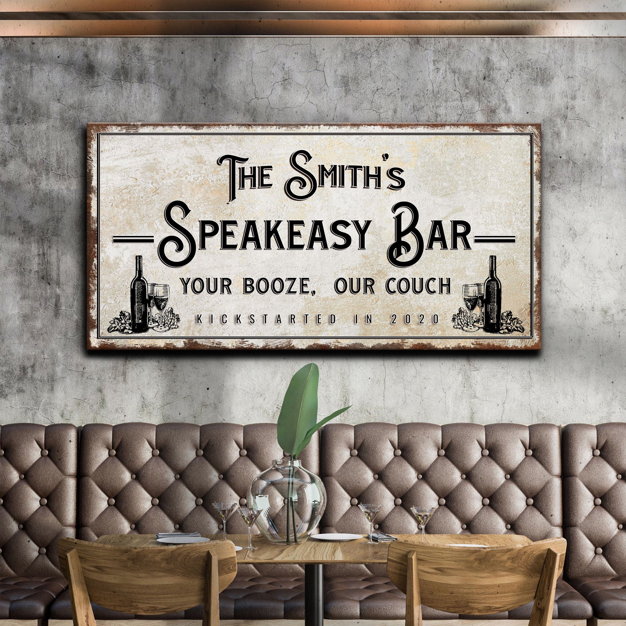 Speakeasy Your Booze Our Couch Bar Sign - Image 3