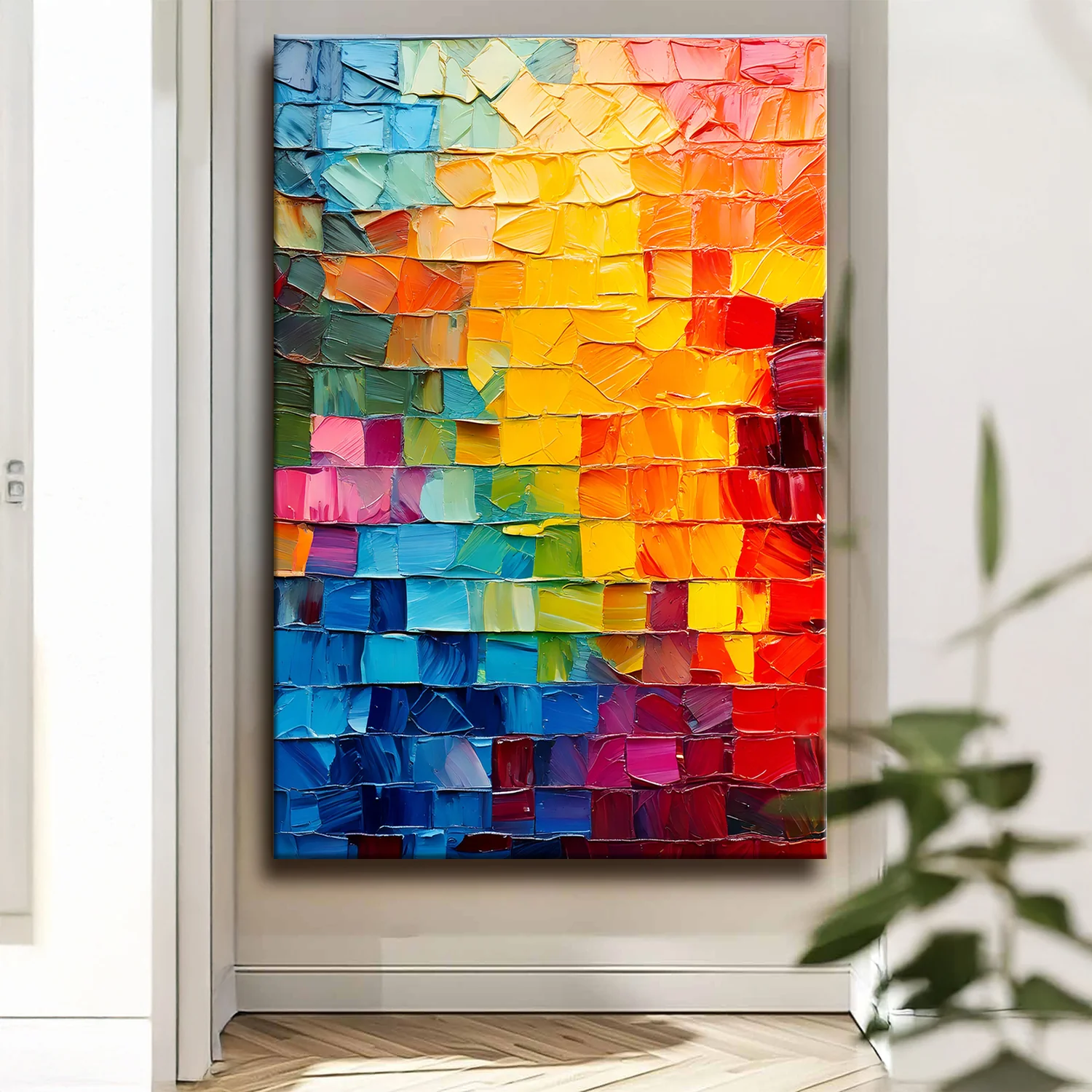 Spectrum Mosaic Impasto Wall Art - Image 2