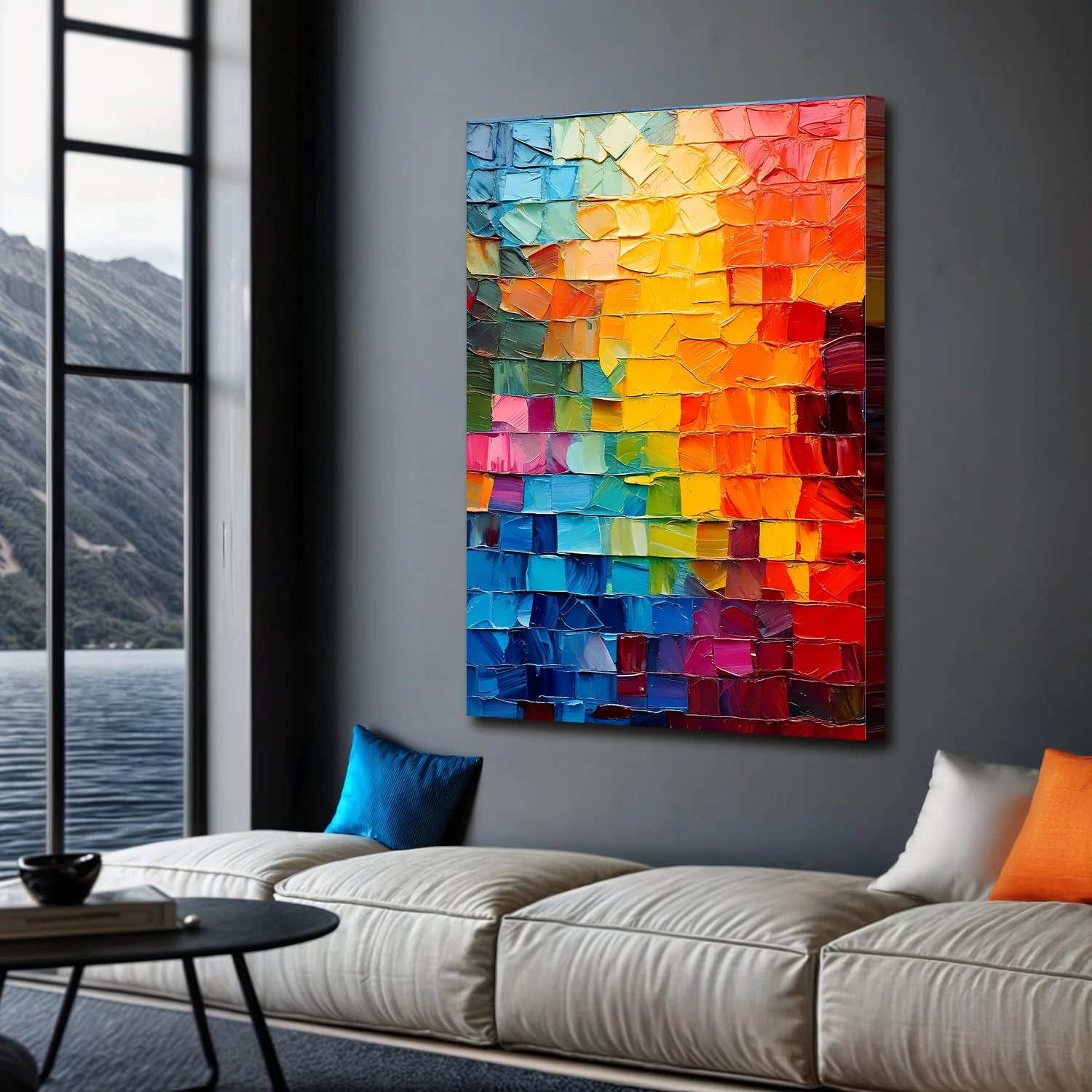 Spectrum Mosaic Impasto Wall Art - Image 3