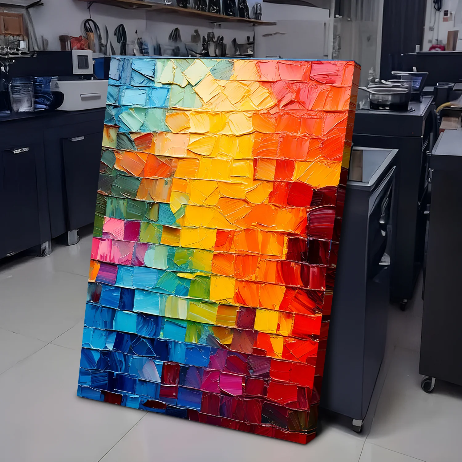 Spectrum Mosaic Impasto Wall Art - Image 4