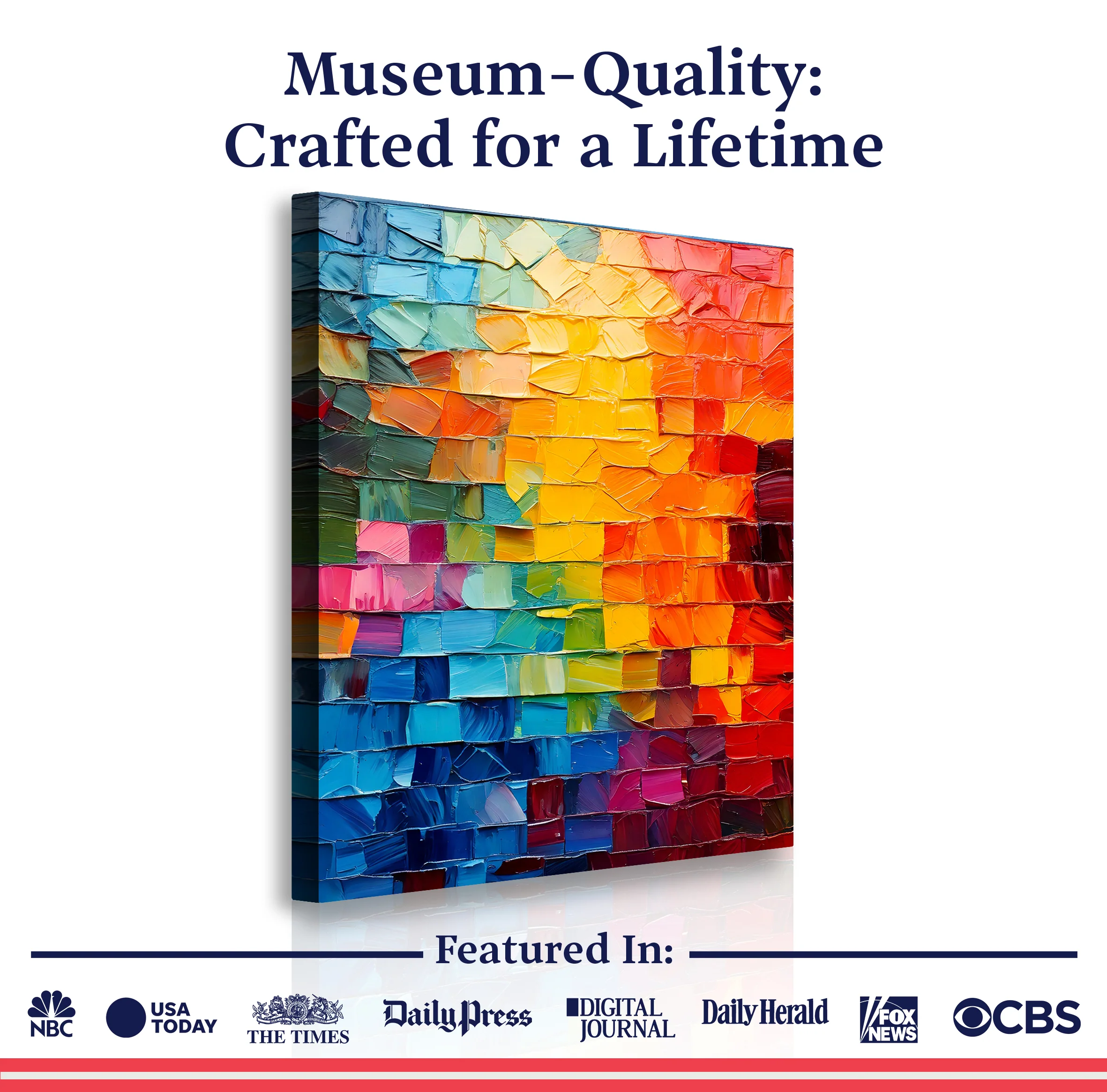 Spectrum Mosaic Impasto Wall Art - Image 6