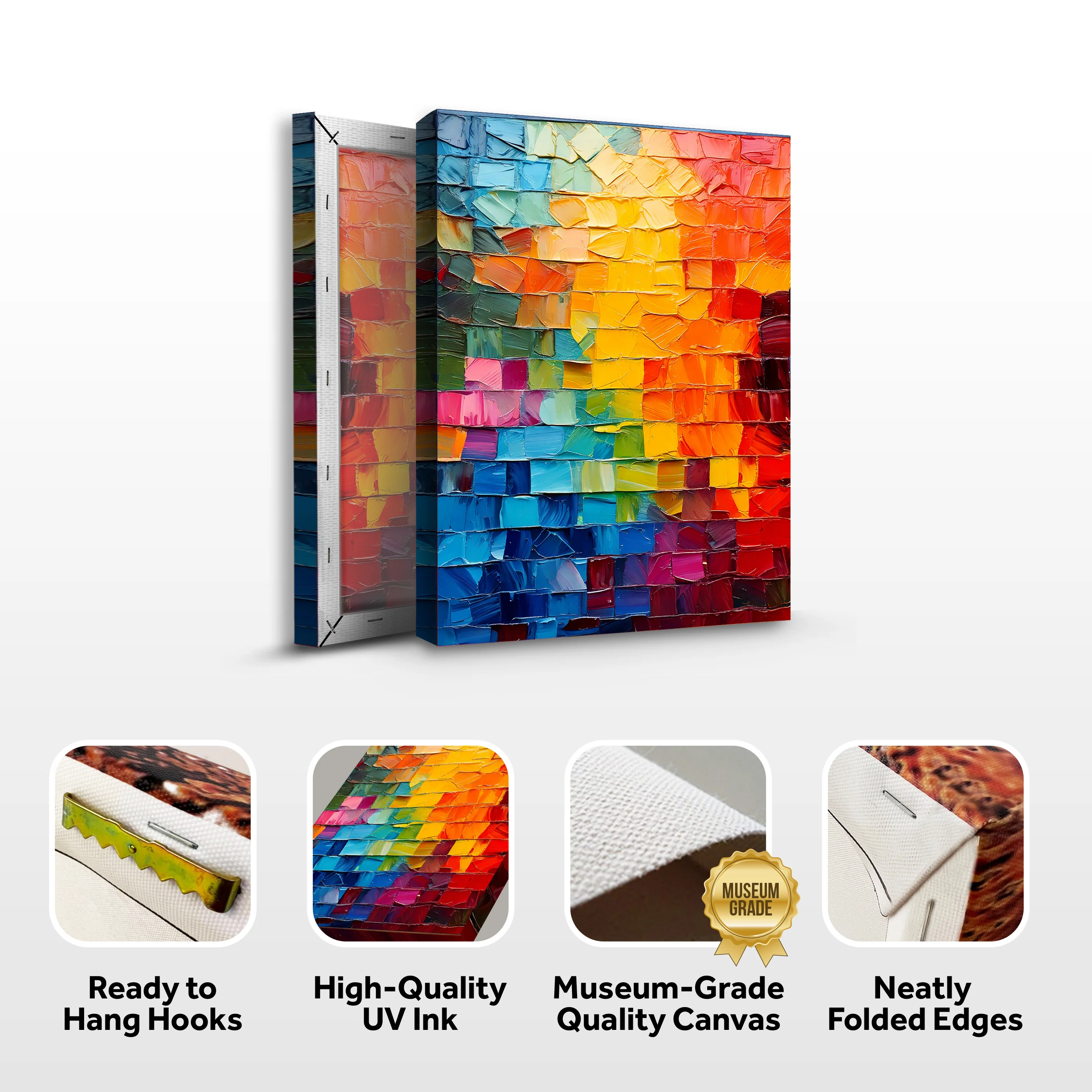 Spectrum Mosaic Impasto Wall Art - Image 8