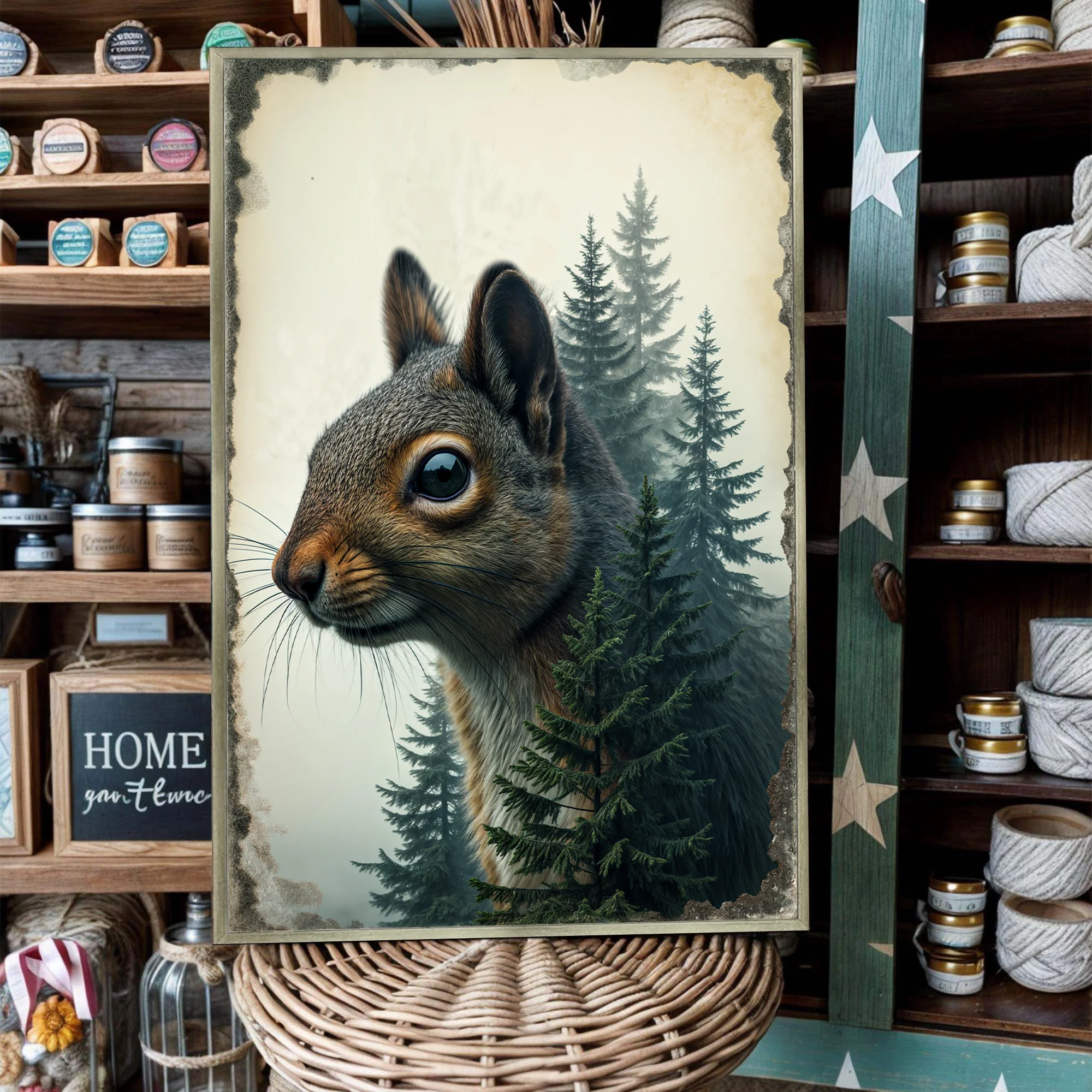 Squirrel Double Exposure Wall Art - Image 2