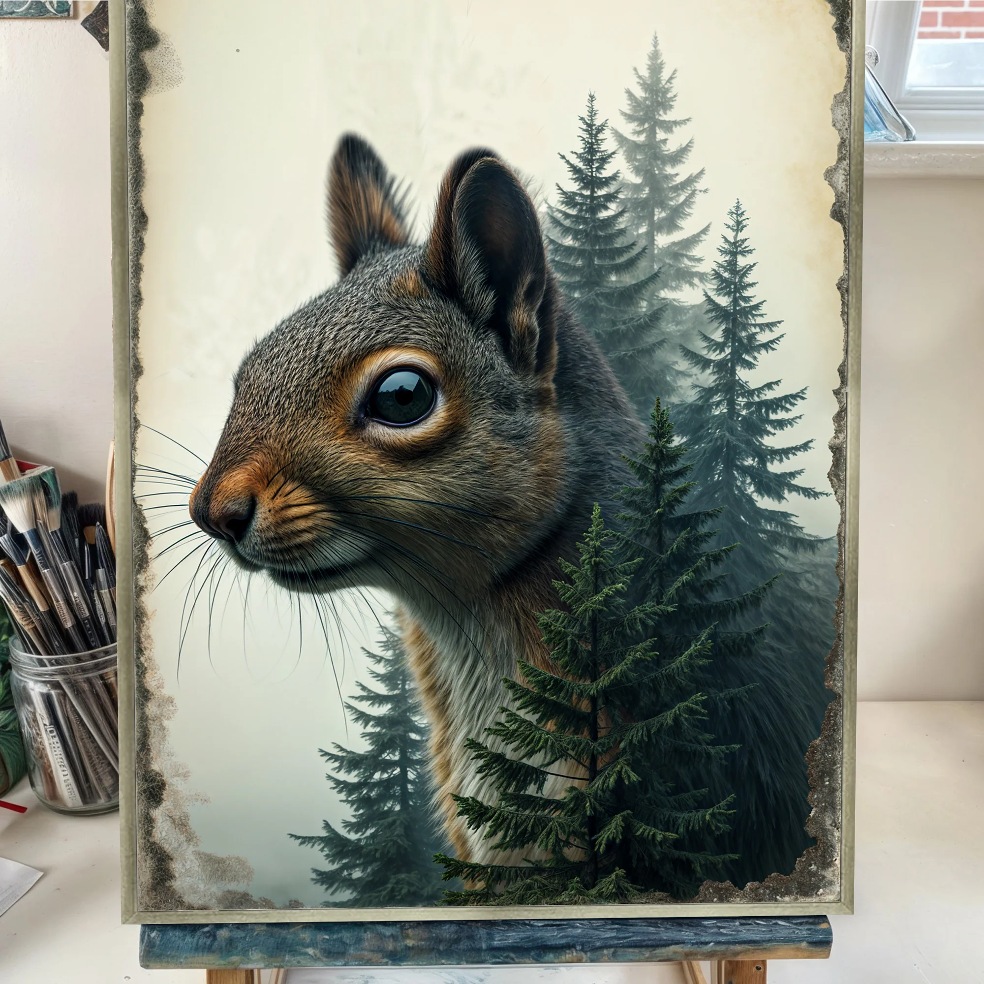 Squirrel Double Exposure Wall Art - Image 5