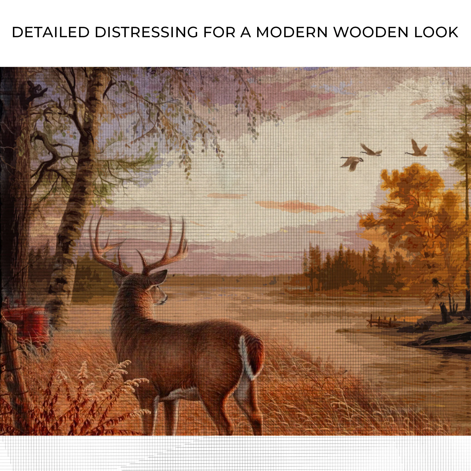 Stag By The Lake Canvas Wall Art - Image 4