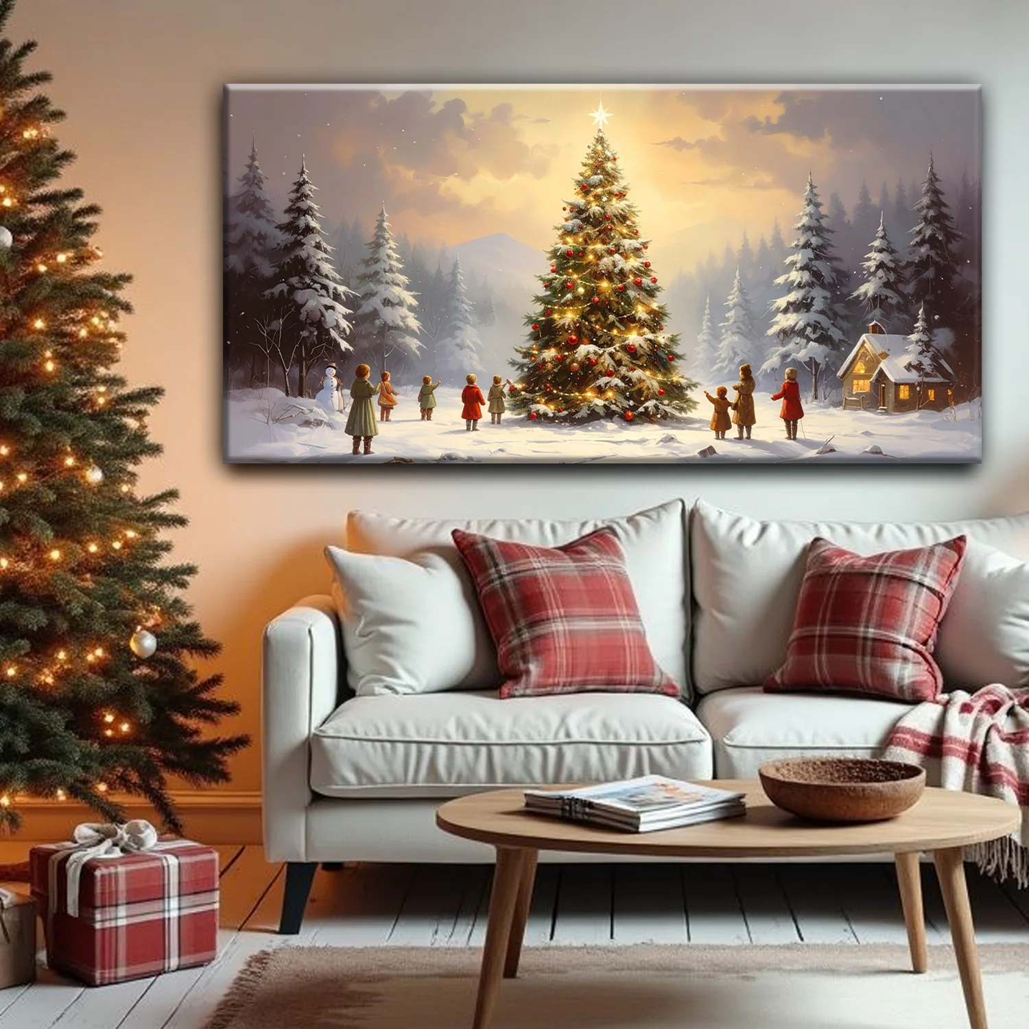 Starry Tree Gathering Christmas Wall Art - Image 3
