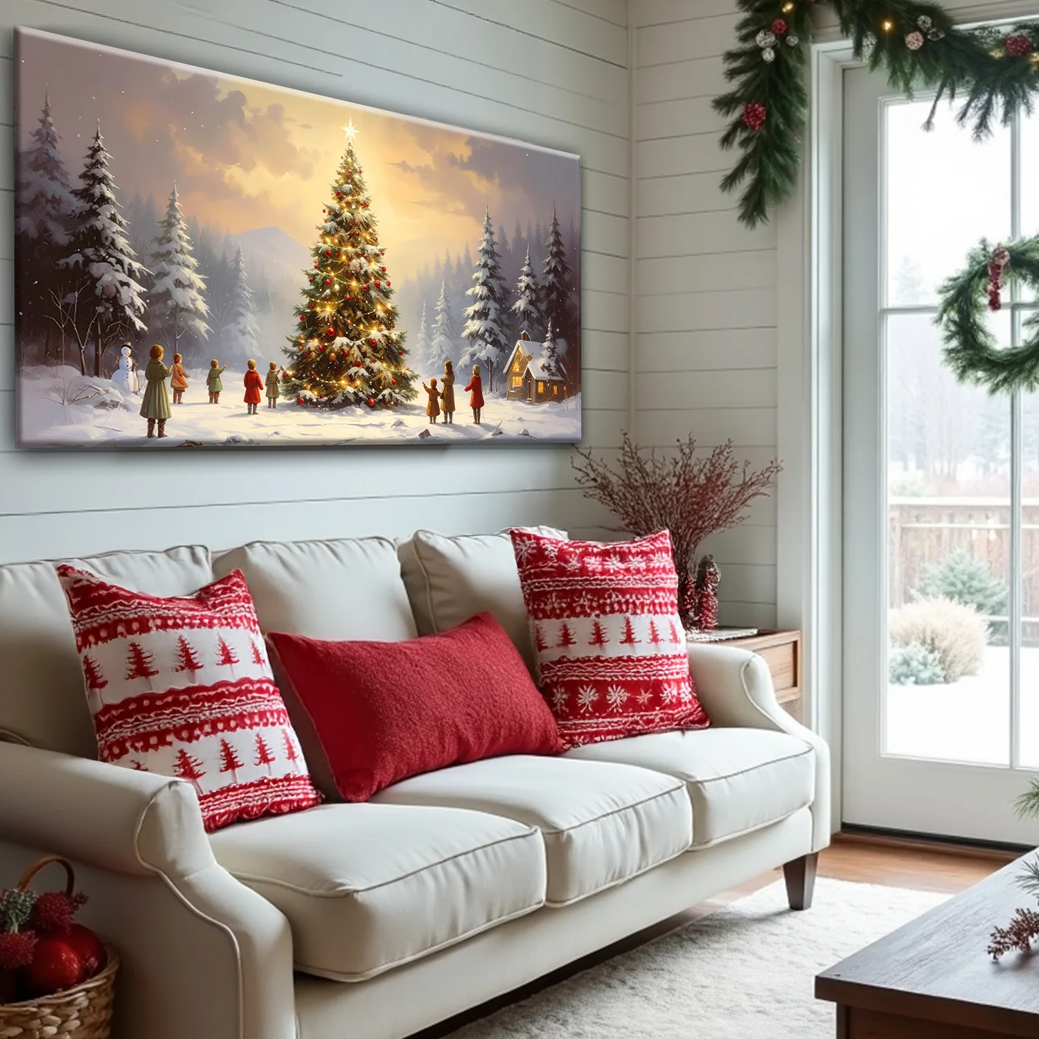 Starry Tree Gathering Christmas Wall Art - Image 4
