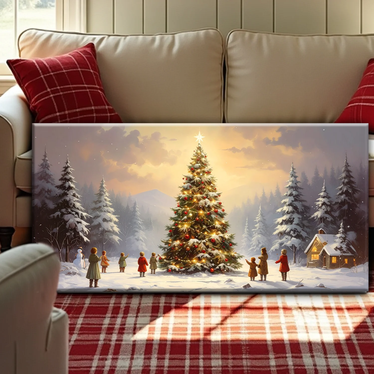 Starry Tree Gathering Christmas Wall Art - Image 5