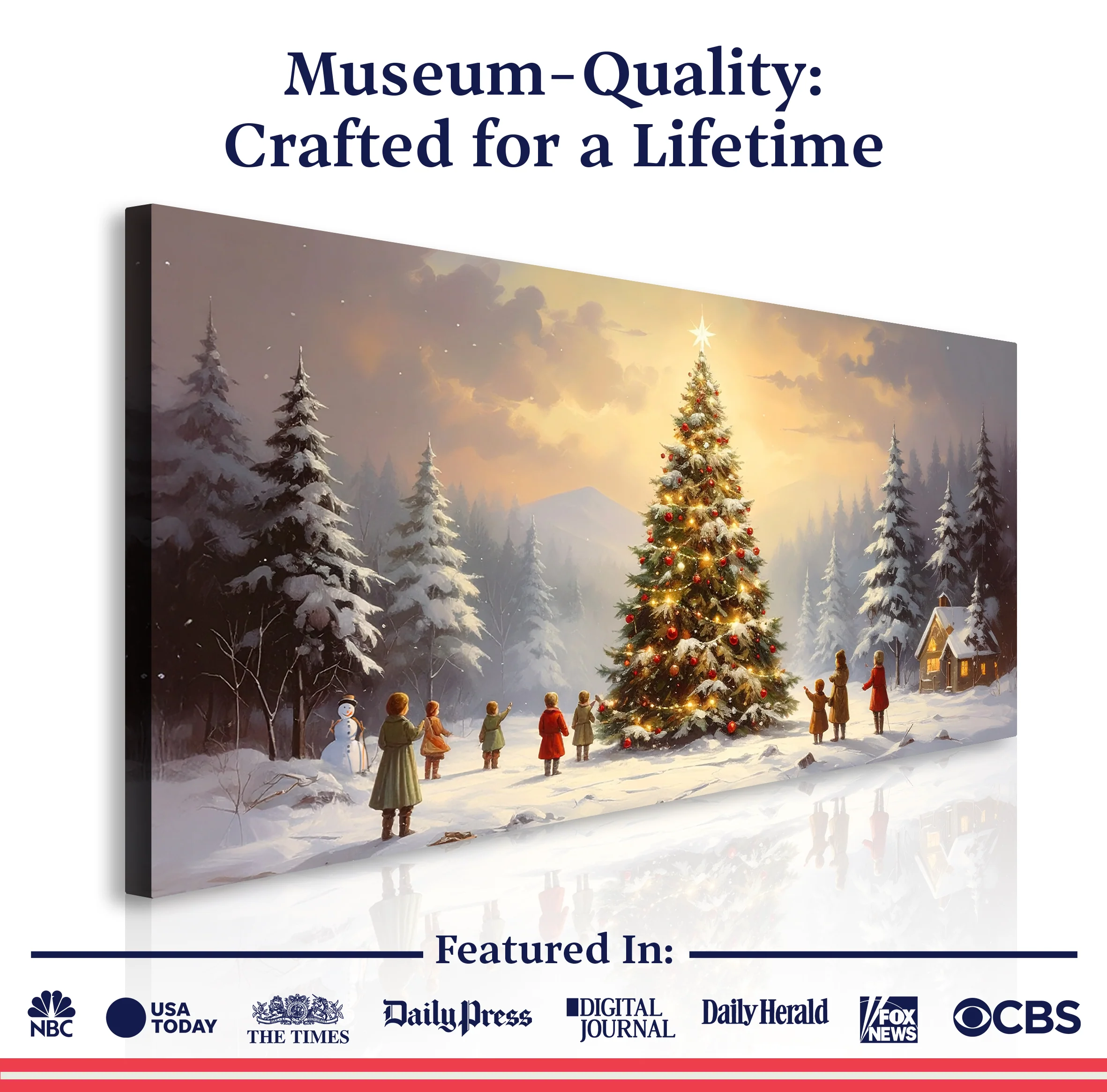 Starry Tree Gathering Christmas Wall Art - Image 6
