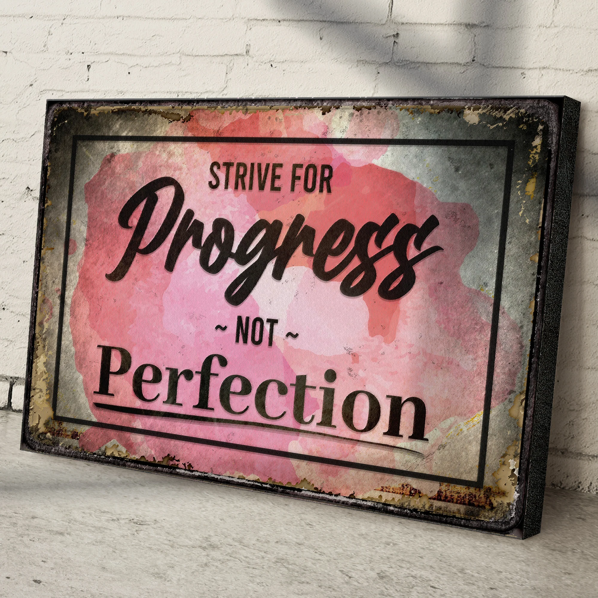 Strive For Progress Not Perfection Motivational Sign - Image 2