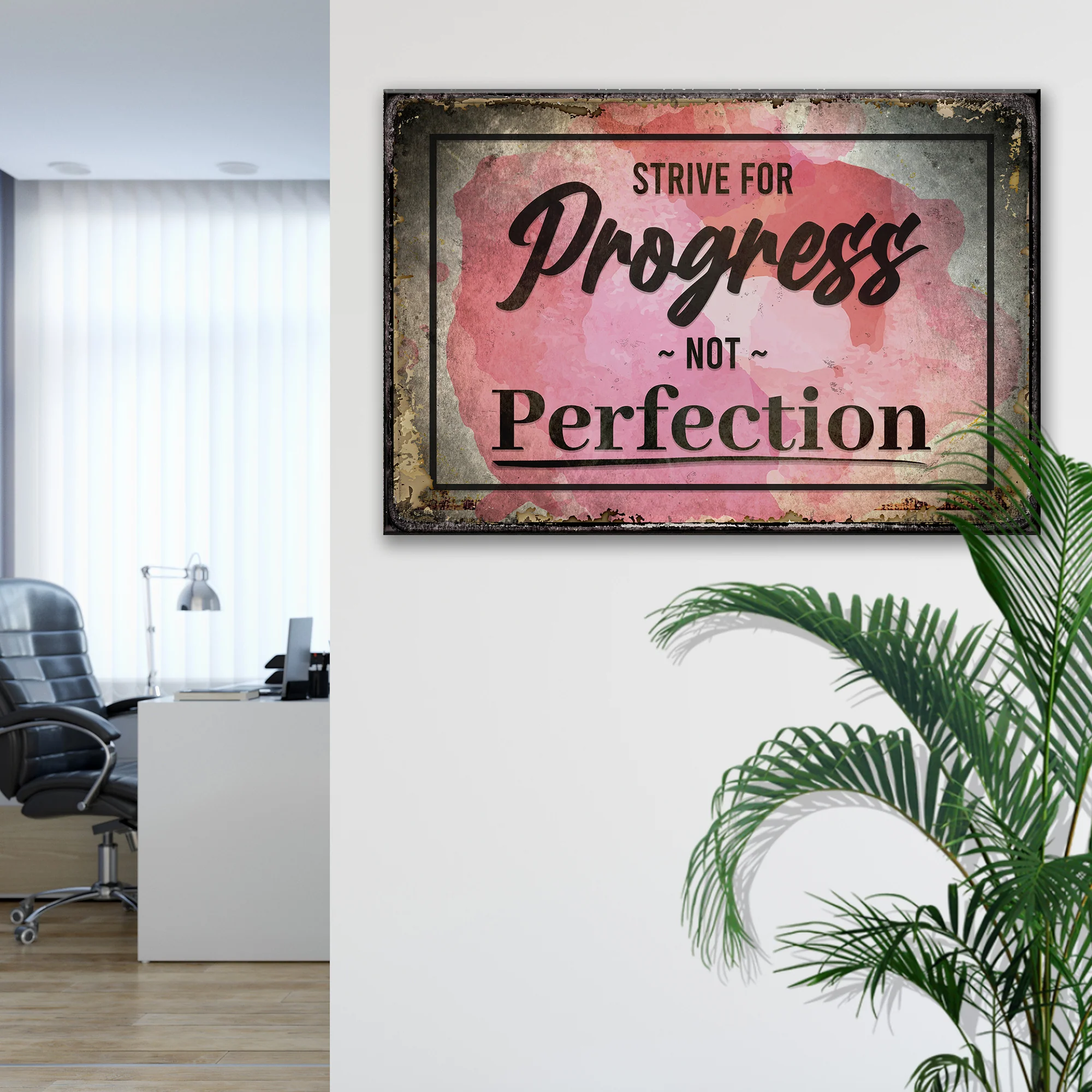 Strive For Progress Not Perfection Motivational Sign - Image 3