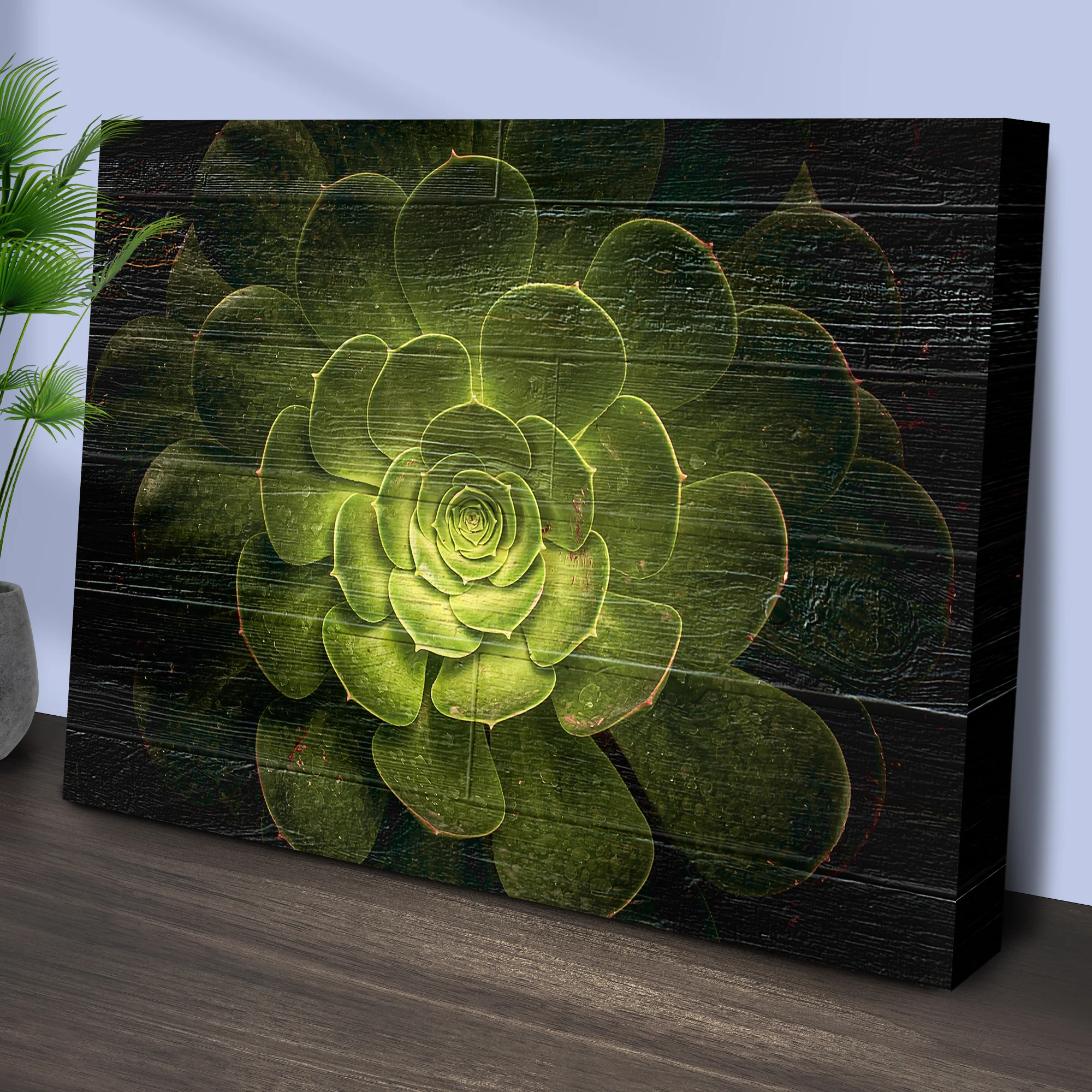 Succulent In Macro Lens Canvas Wall Art - Image 2