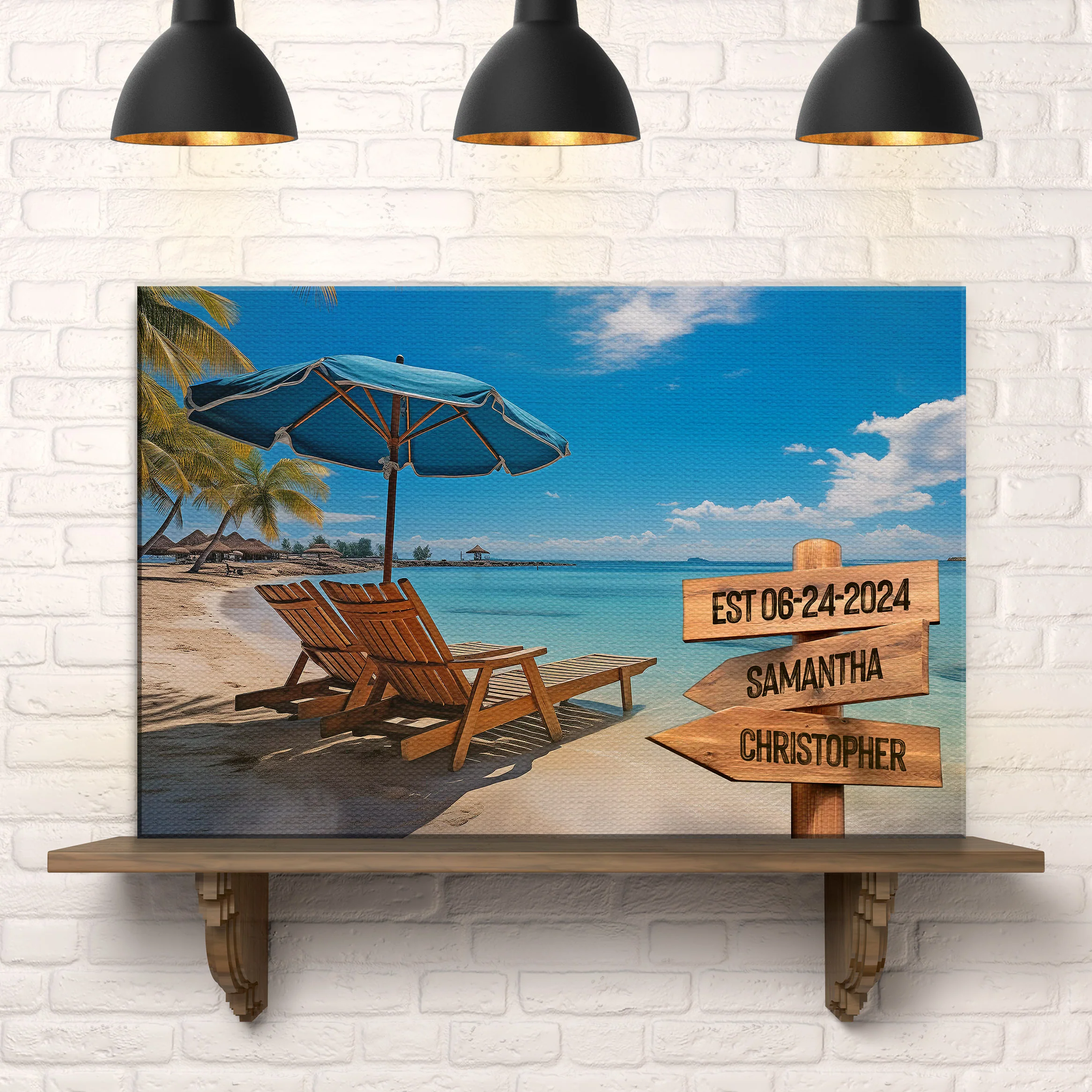Summer Beach Family Names Sign - Image 2
