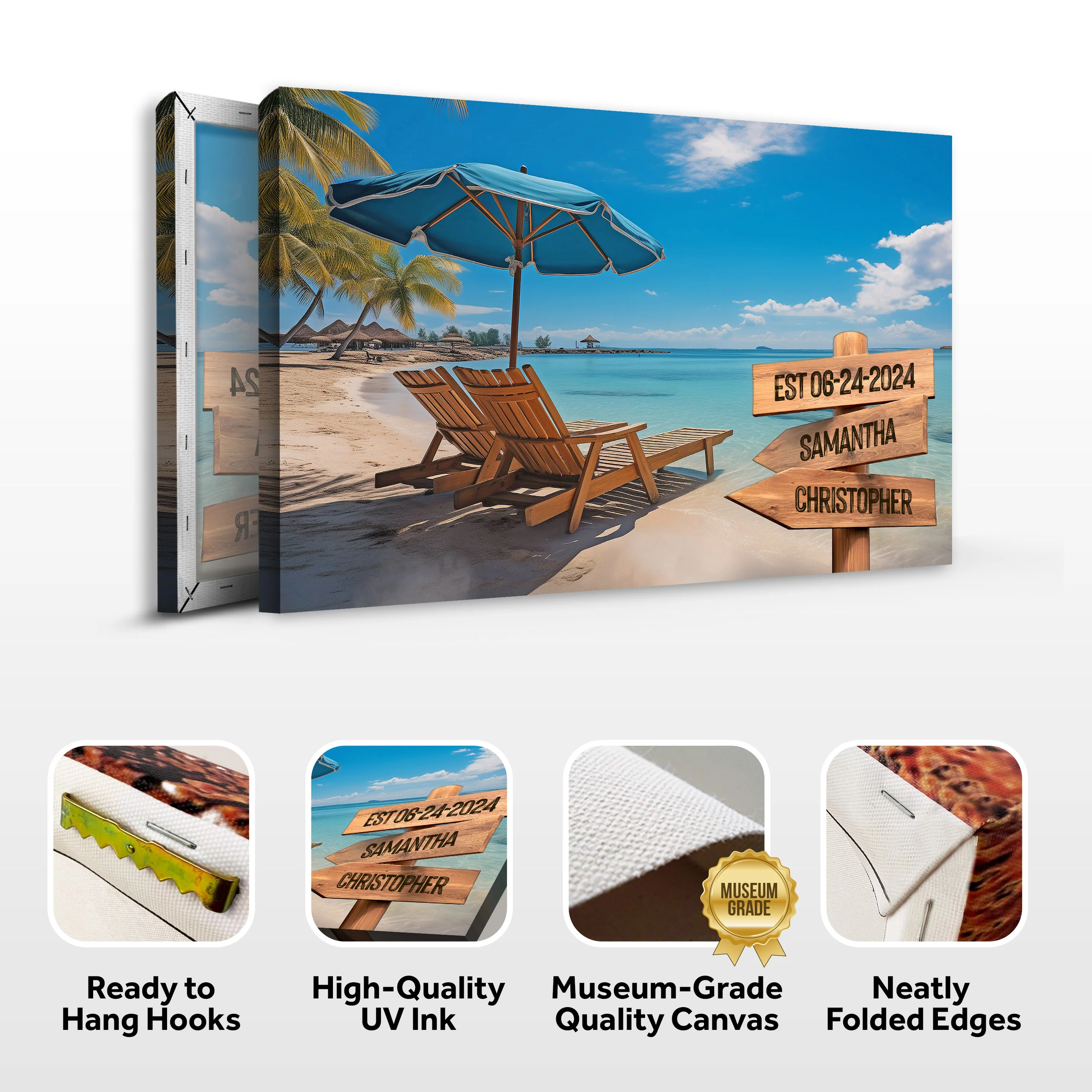 Summer Beach Family Names Sign - Image 5