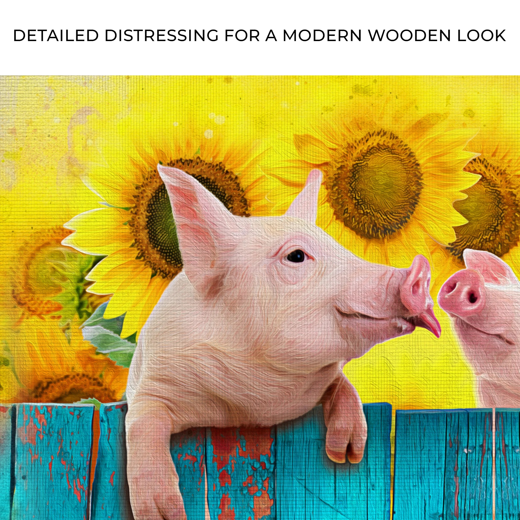 Sunflower Pigs Canvas Wall Art - Image 4