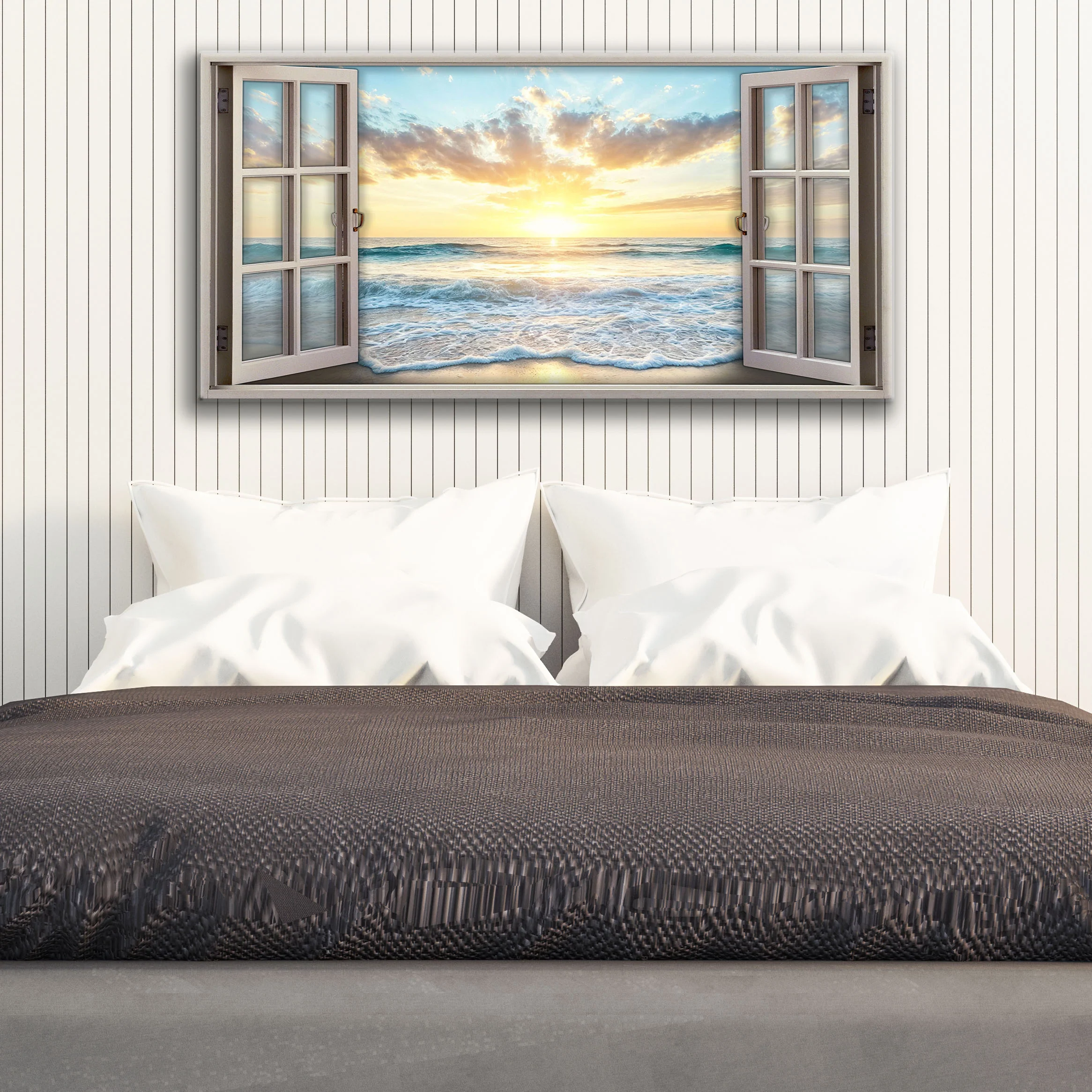 Sunrise Beach Window Scenery Wall Art - Image 4