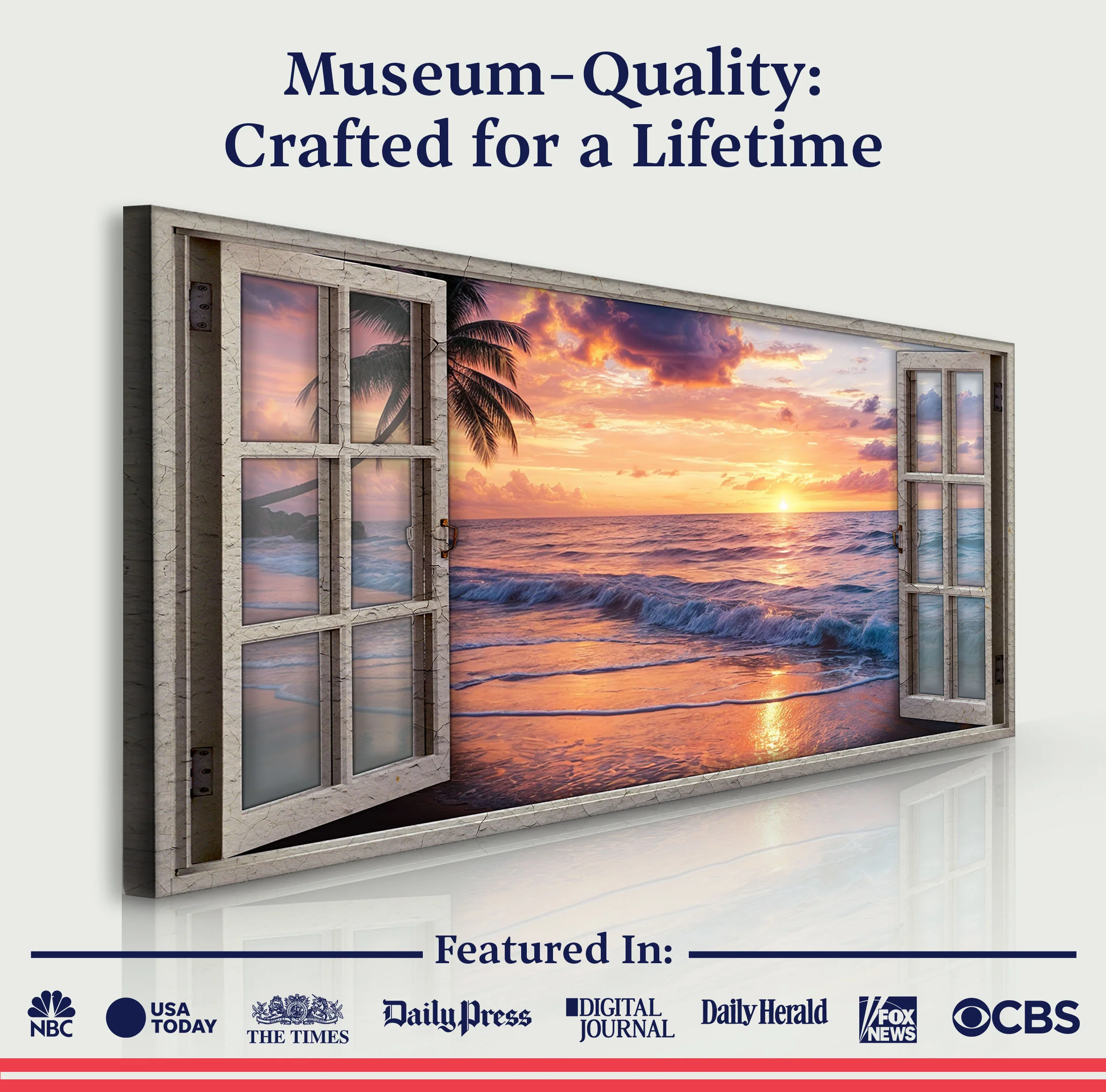 Sunset Beach Window Scenery Wall Art - Image 4