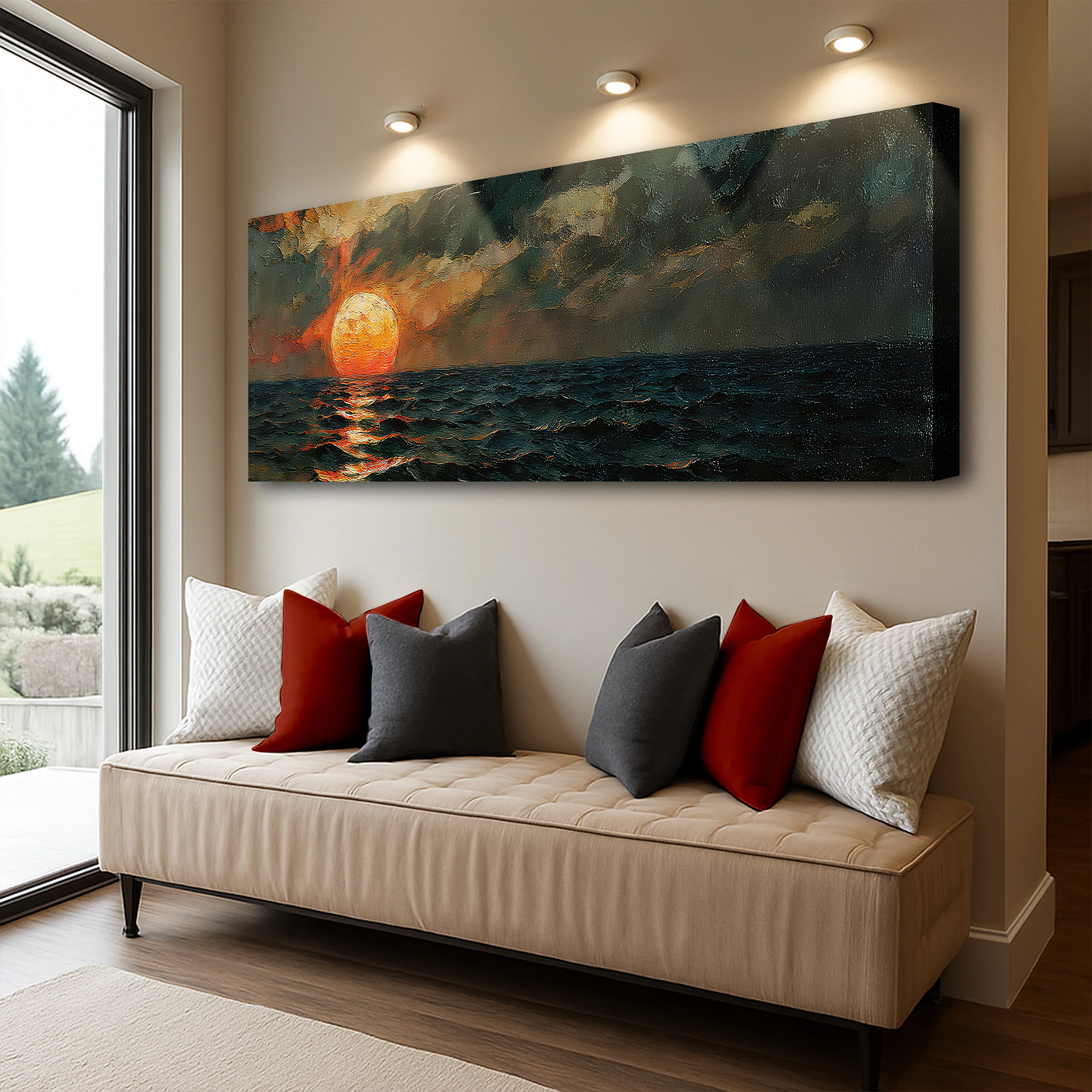 Sunset Over the Ocean Wall Art - Image 3
