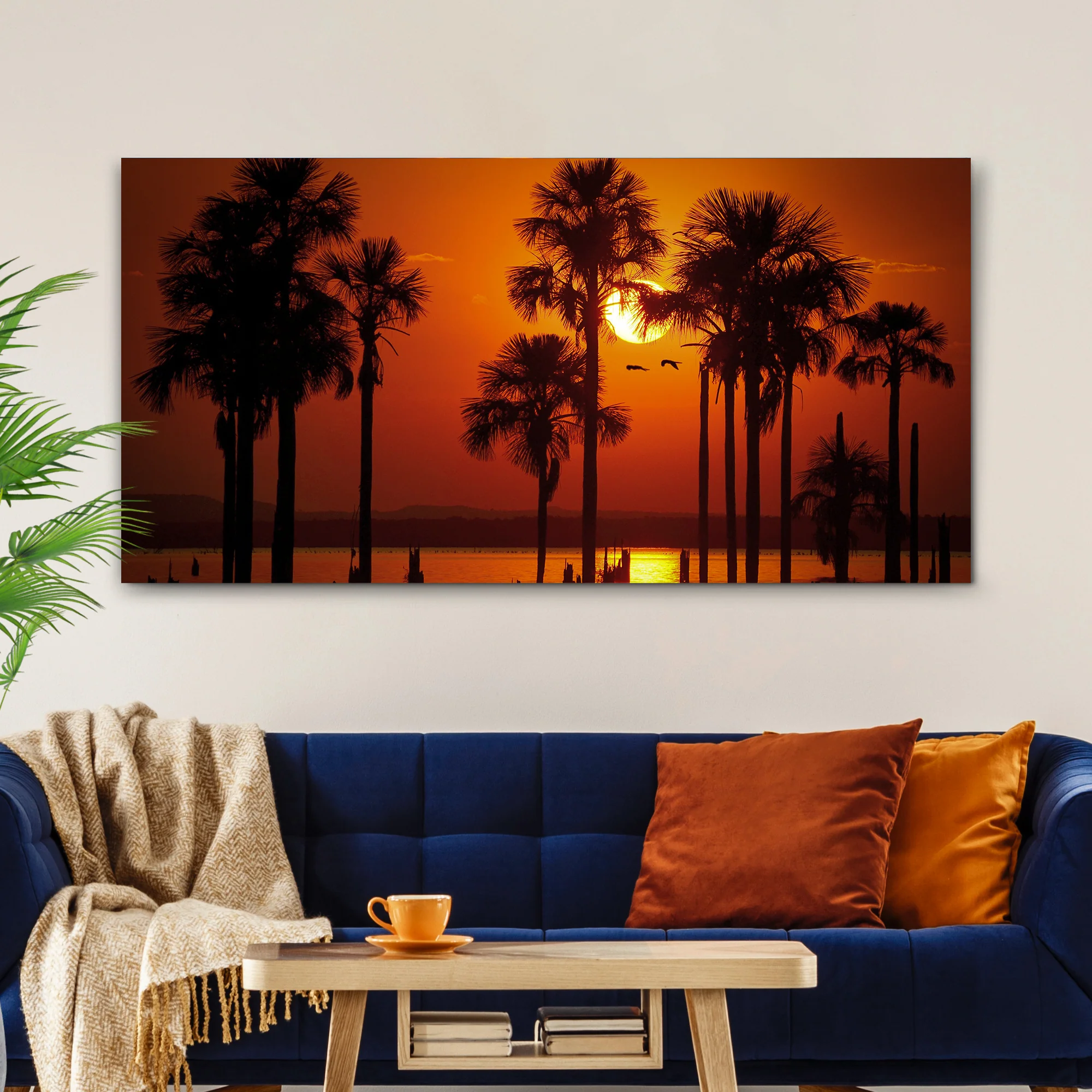 Sunset Palm Beach Canvas Wall Art - Image 3