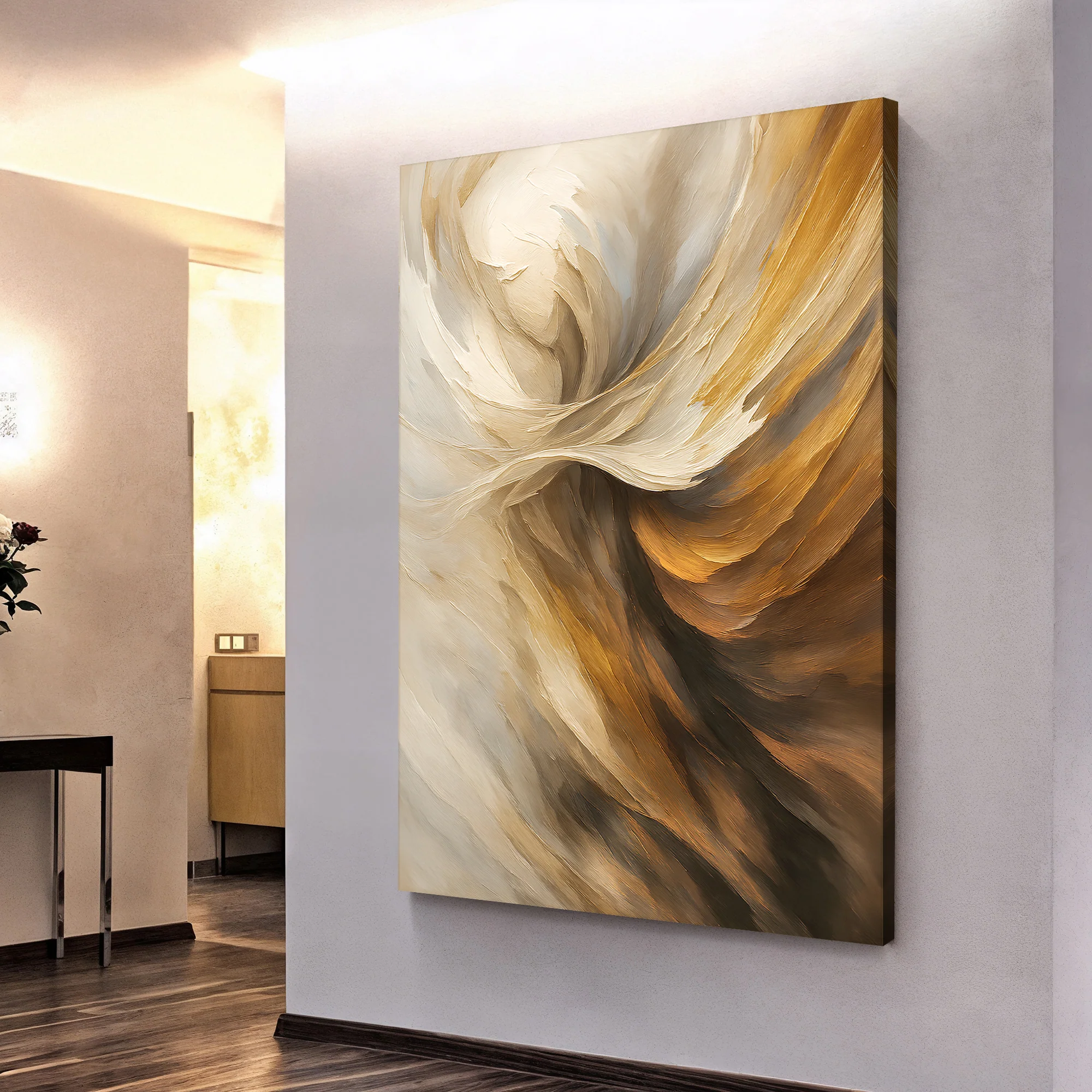 Taupe Tides Abstract Wall Art - Image 4