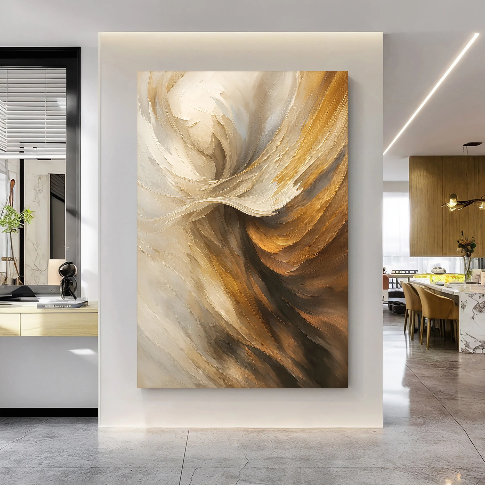 Taupe Tides Abstract Wall Art - Image 5
