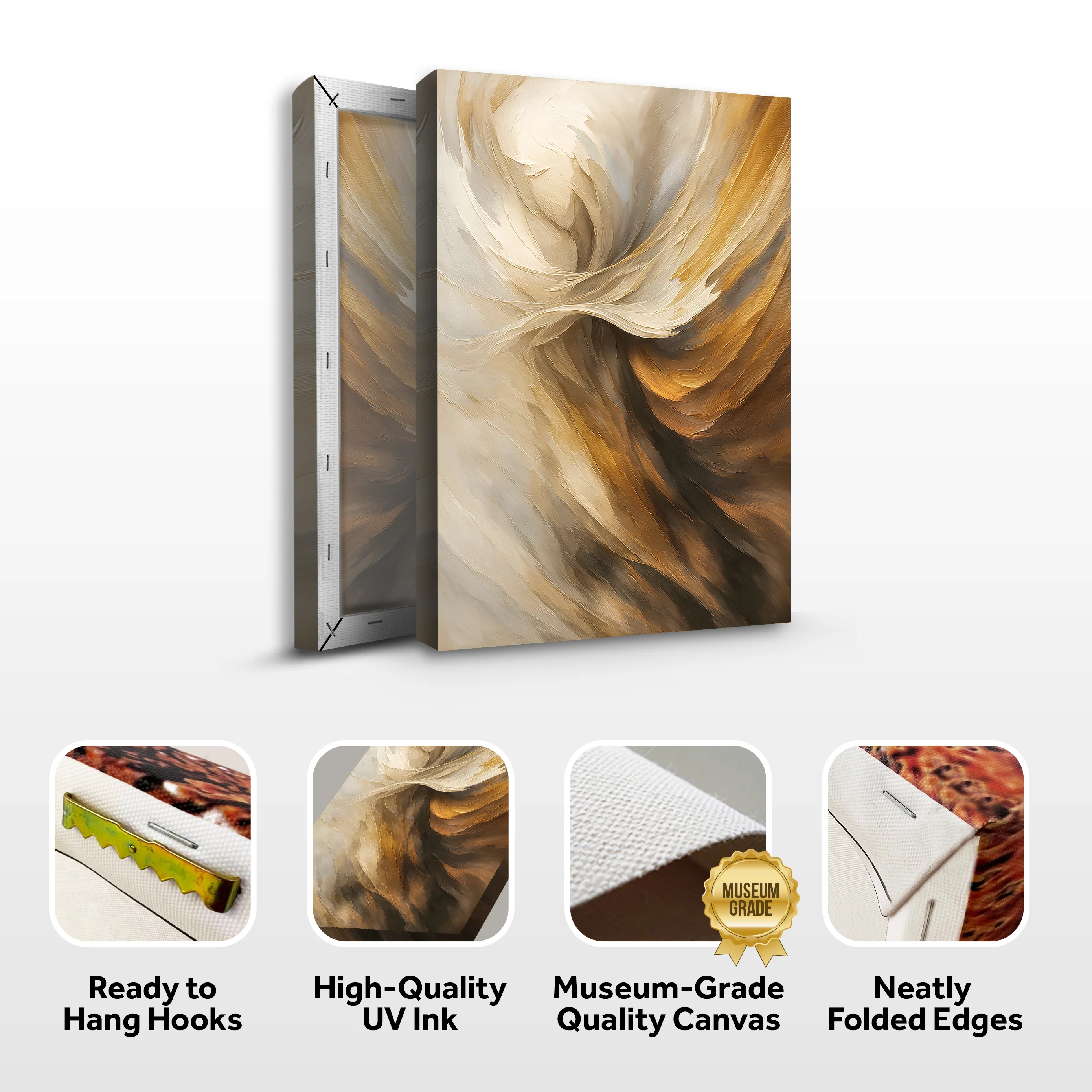 Taupe Tides Abstract Wall Art - Image 8