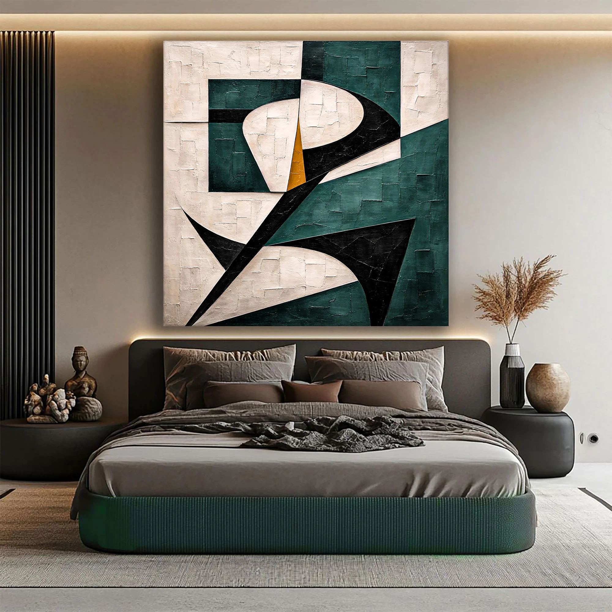 Teal Harmony Geometric Abstract Wall Art - Image 5