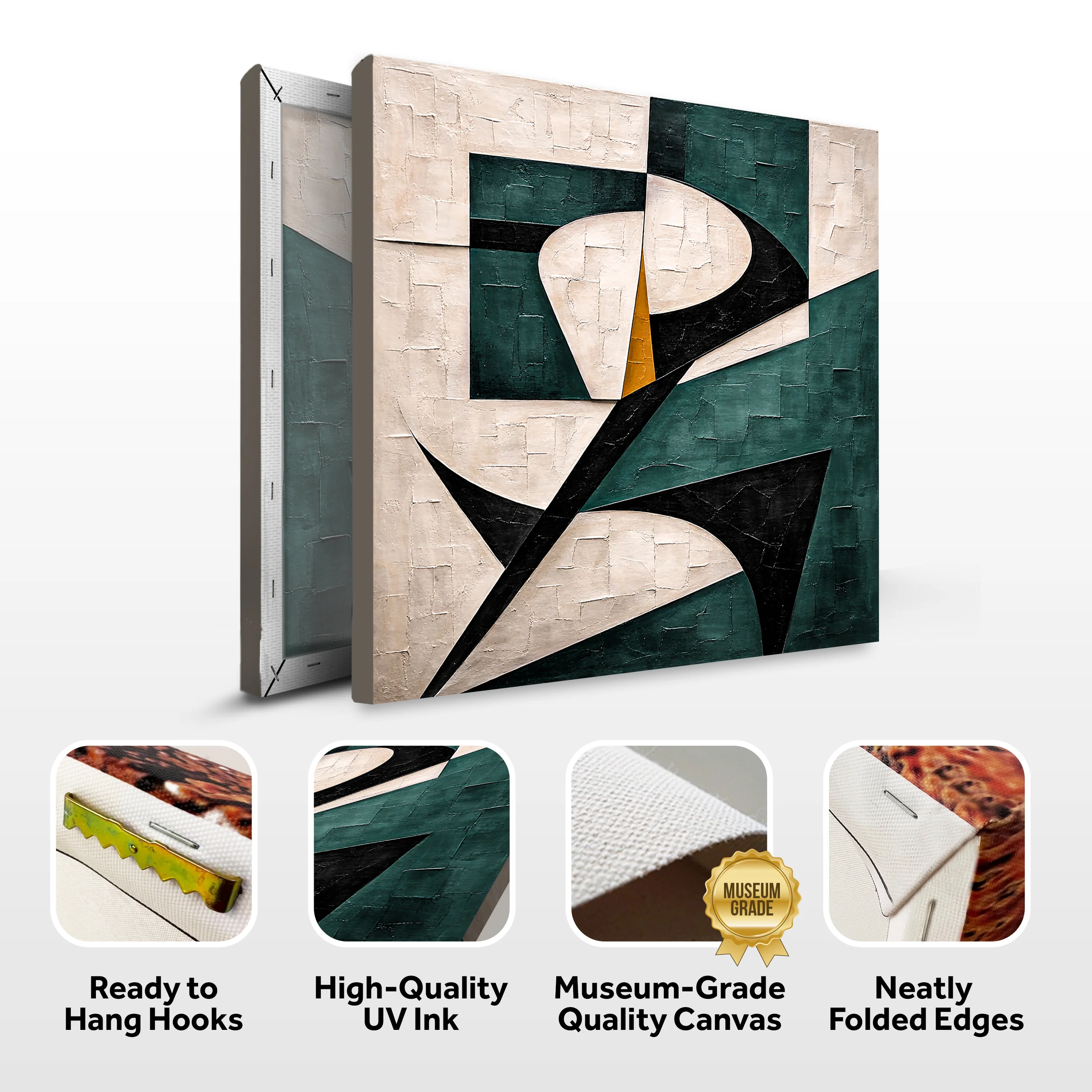 Teal Harmony Geometric Abstract Wall Art - Image 8