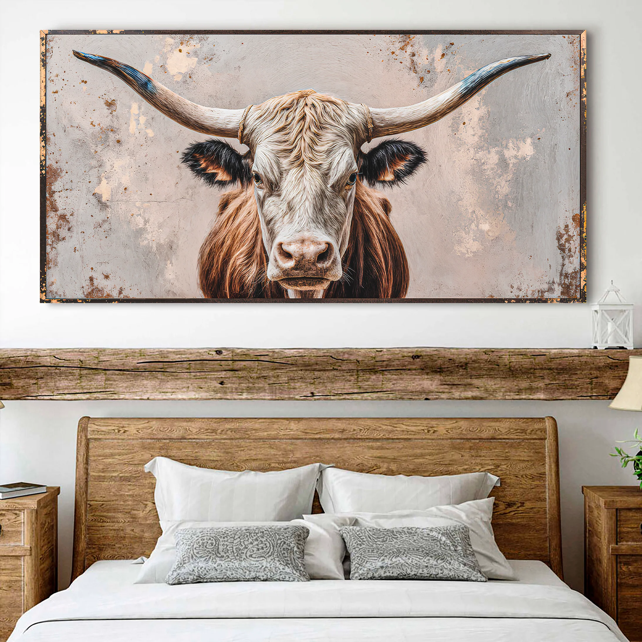 Texas Longhorn Gaze Abstract Wall Art - Image 3