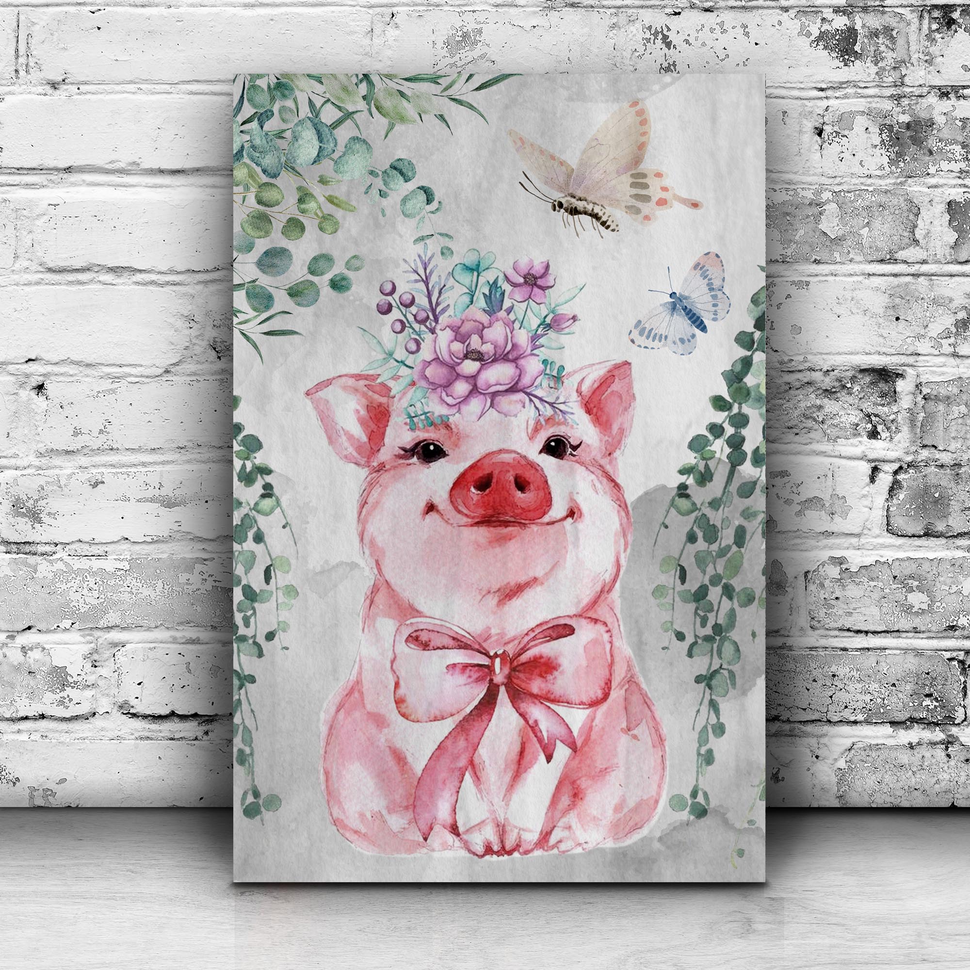 The Cutest Piglet Canvas Wall Art - Image 3