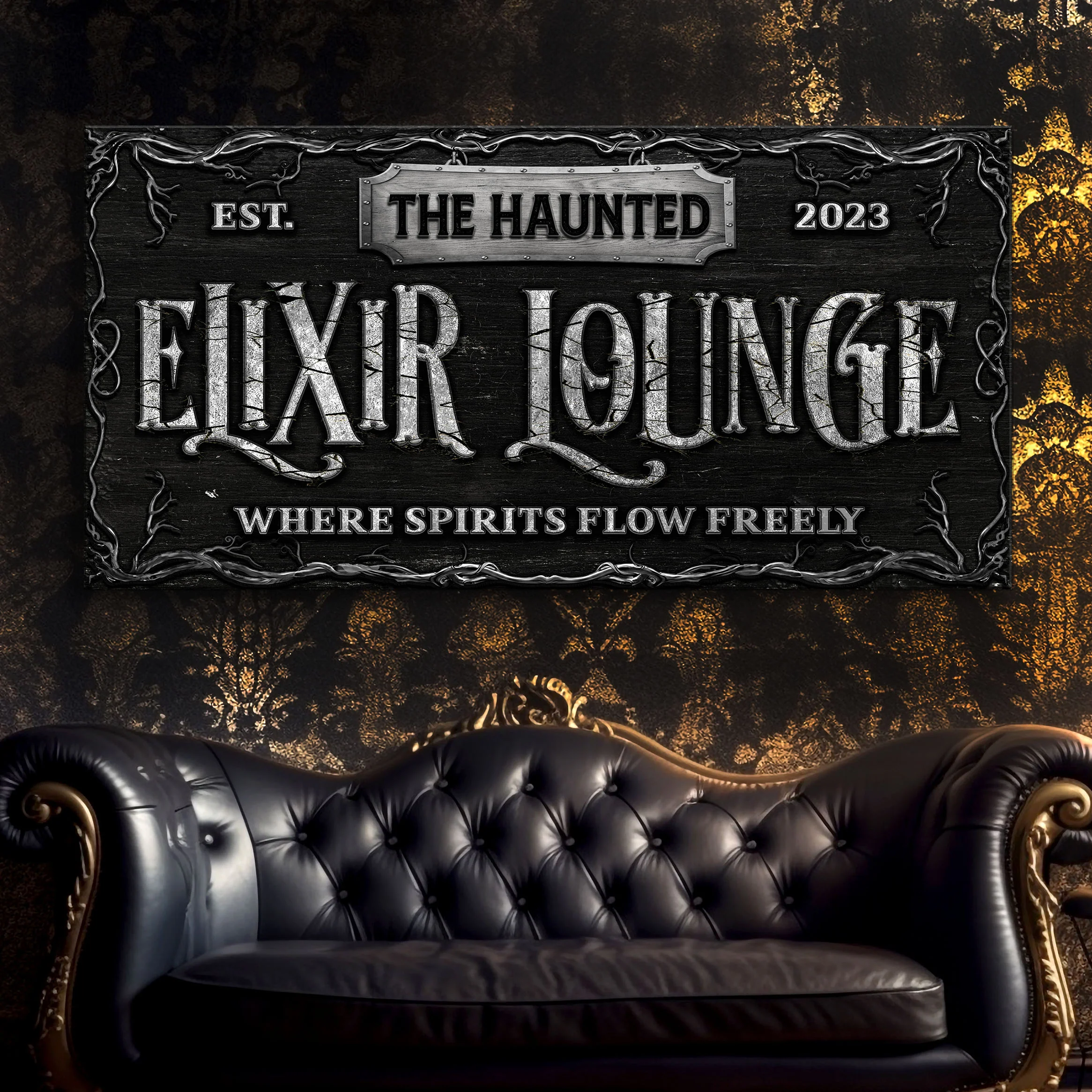The Haunted Elixir Lounge Halloween Sign - Image 2