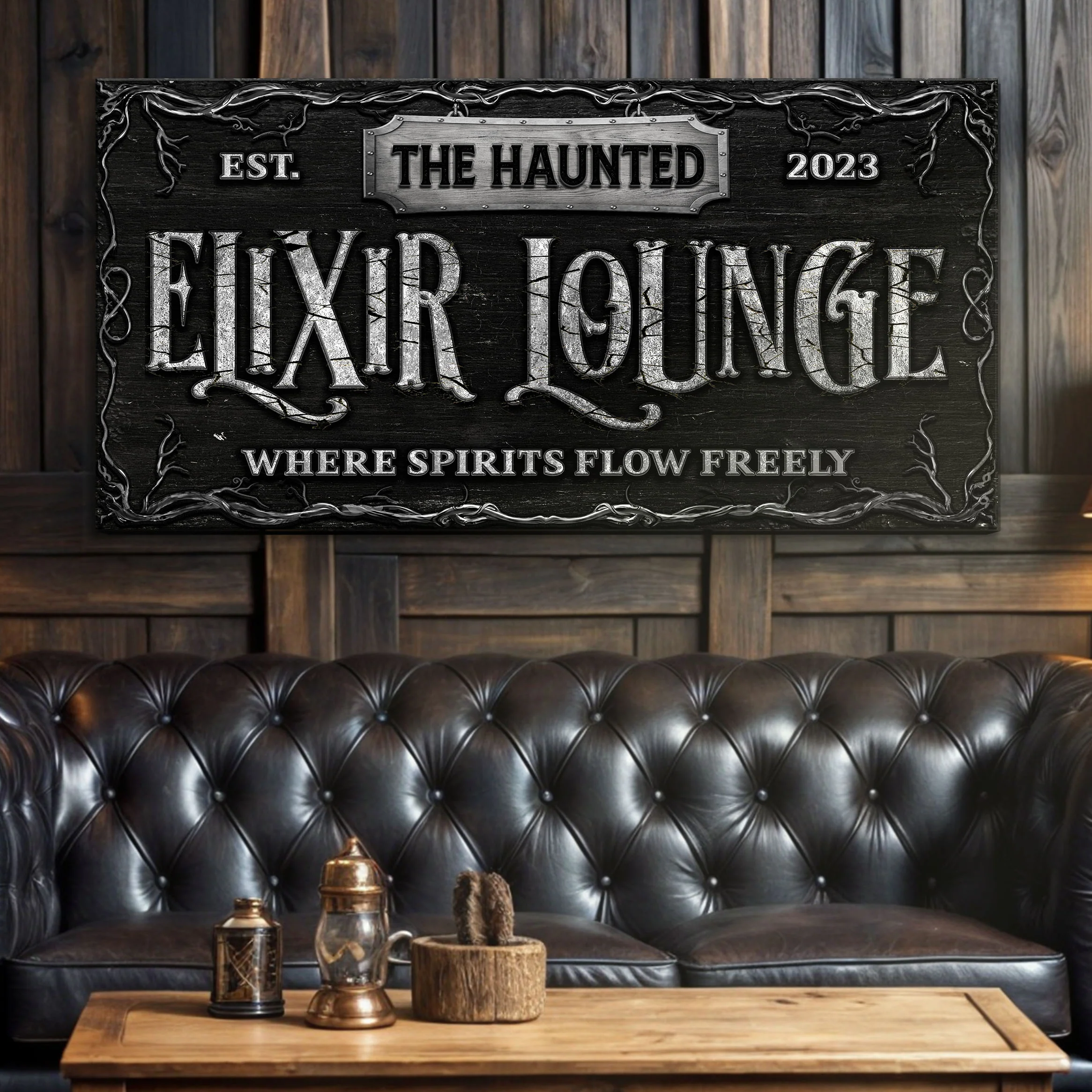 The Haunted Elixir Lounge Halloween Sign - Image 3