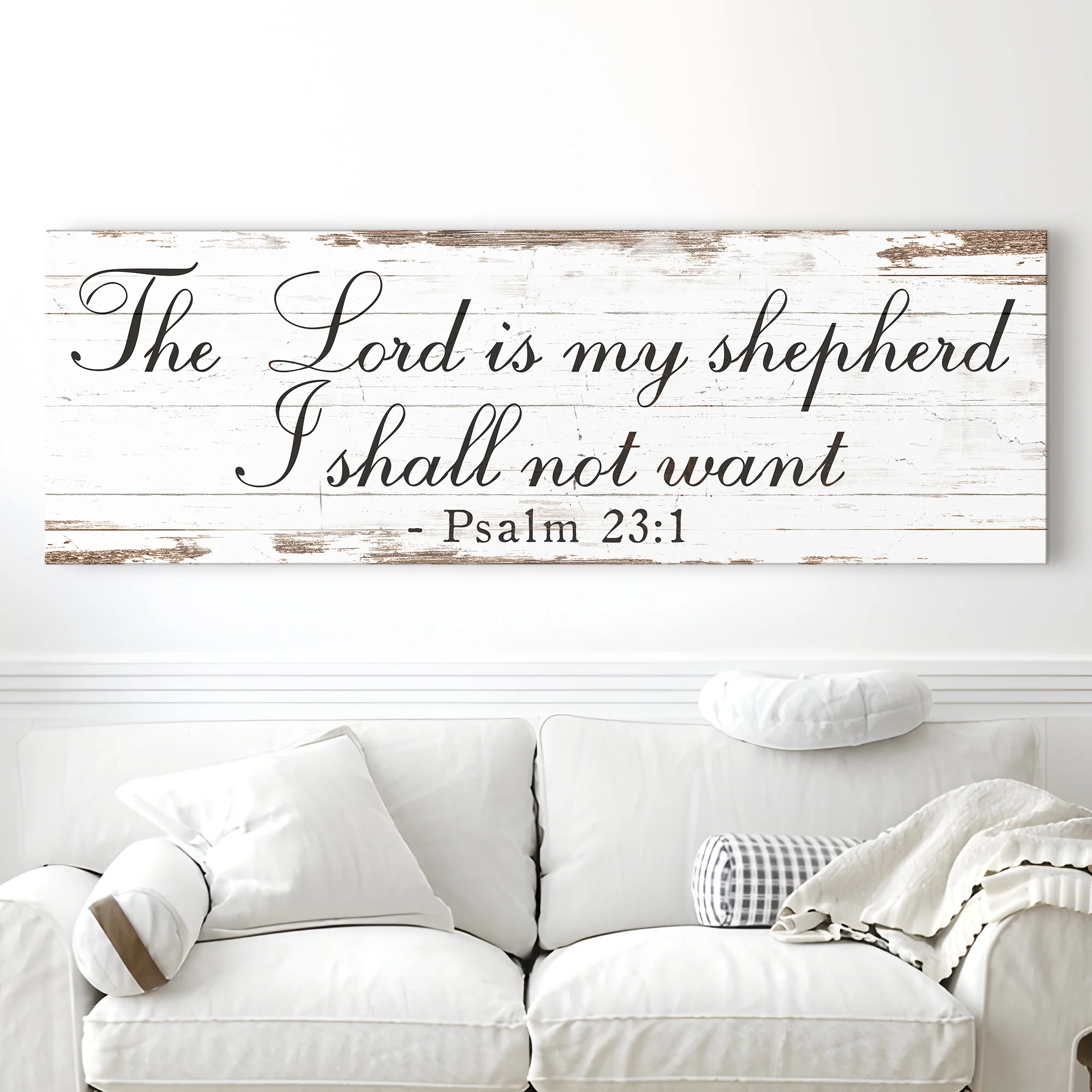 The Lord Is My Shepherd I Shall Not Want Psalm 23:1 Faith Sign II - Image 2