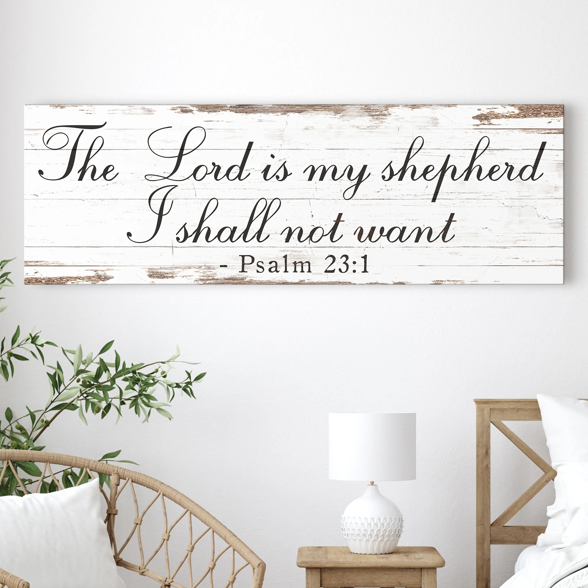 The Lord Is My Shepherd I Shall Not Want Psalm 23:1 Faith Sign II - Image 3