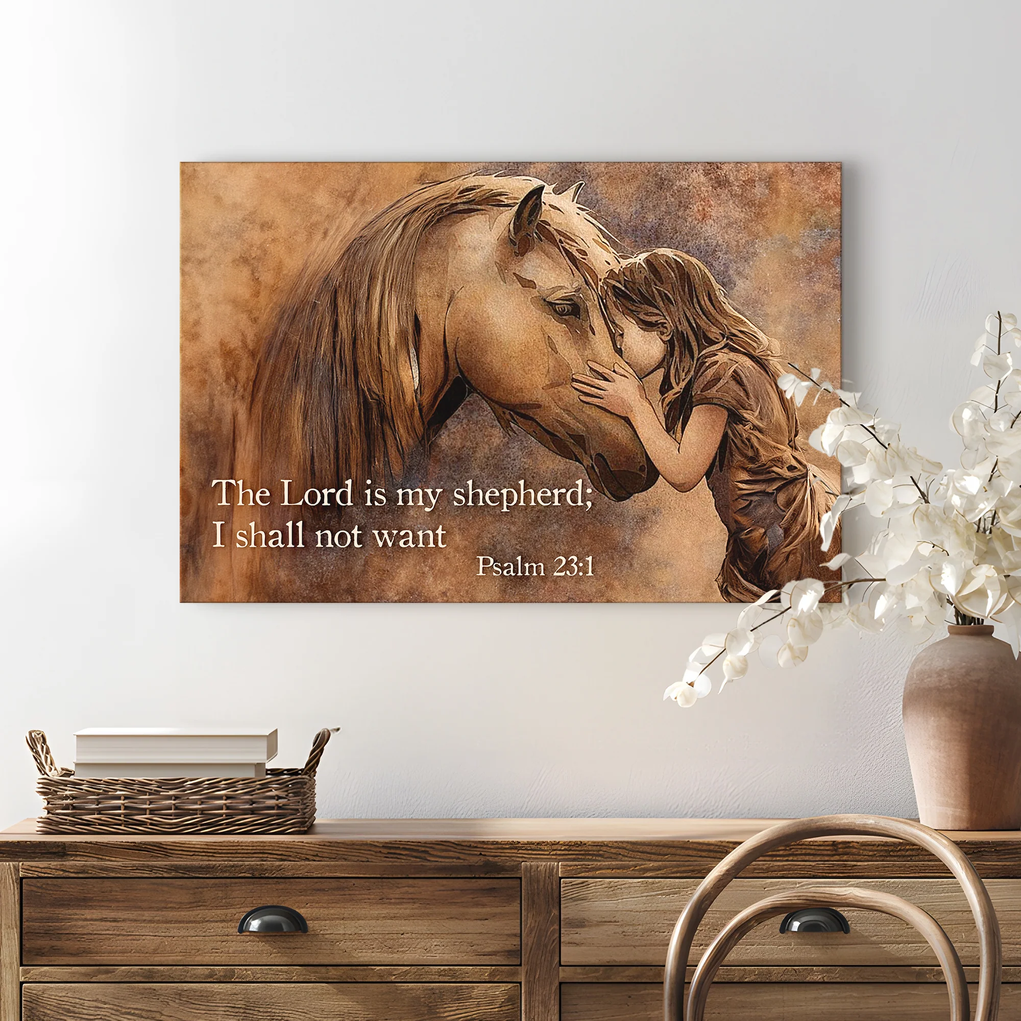 The Lord Is My Shepherd I Shall Not Want Psalm 23:1 Faith Sign VI - Image 2