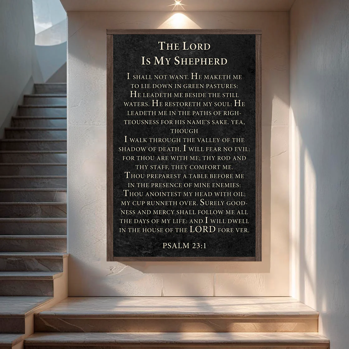 The Lord Is My Shepherd I Shall Not Want Psalm 23:1 Faith Sign VII - Image 2