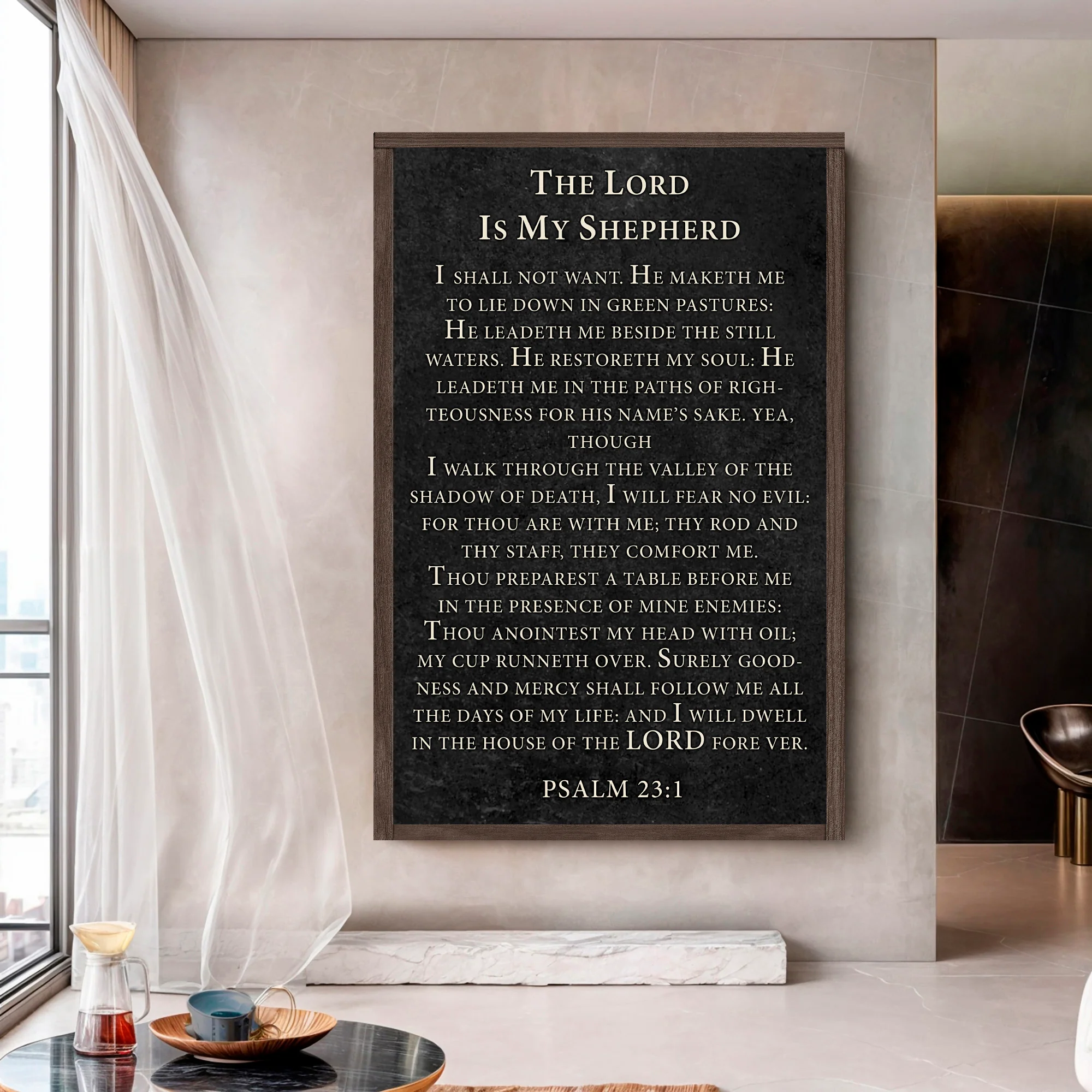 The Lord Is My Shepherd I Shall Not Want Psalm 23:1 Faith Sign VII - Image 4
