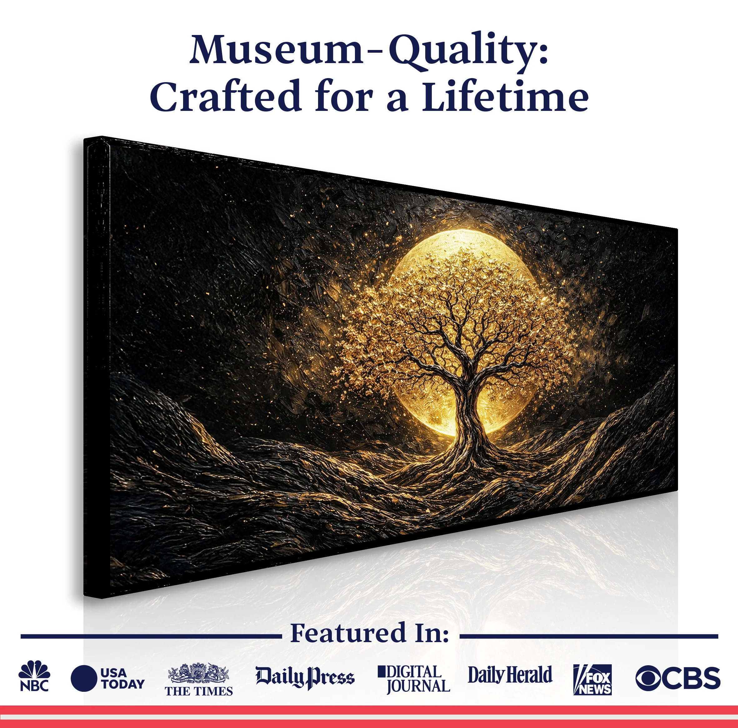 The Luminous Golden Tree Wall Art - Image 6