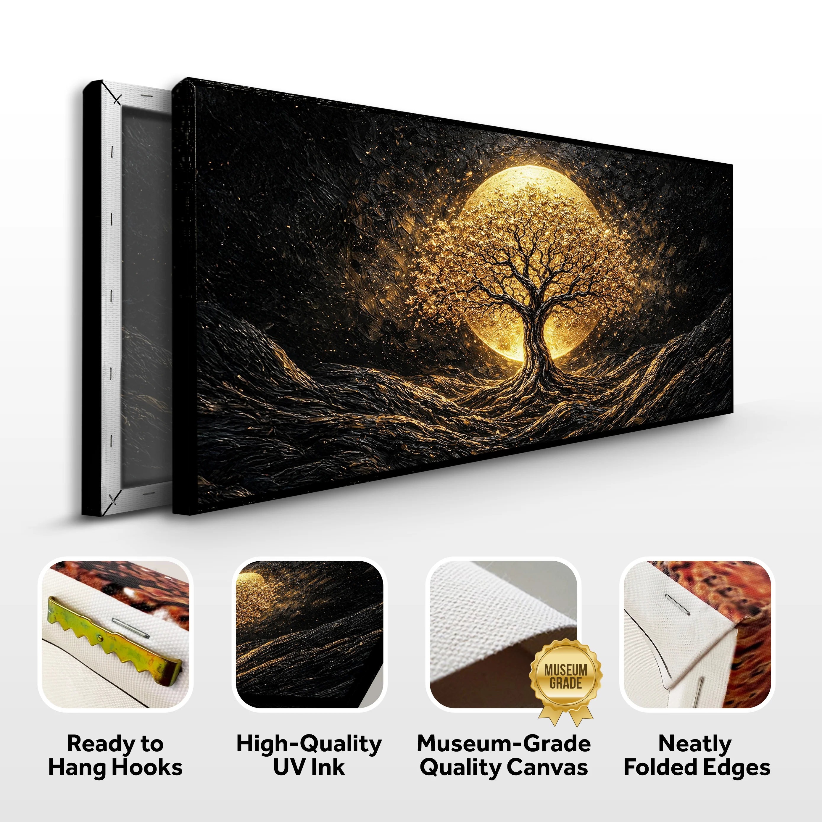 The Luminous Golden Tree Wall Art - Image 8