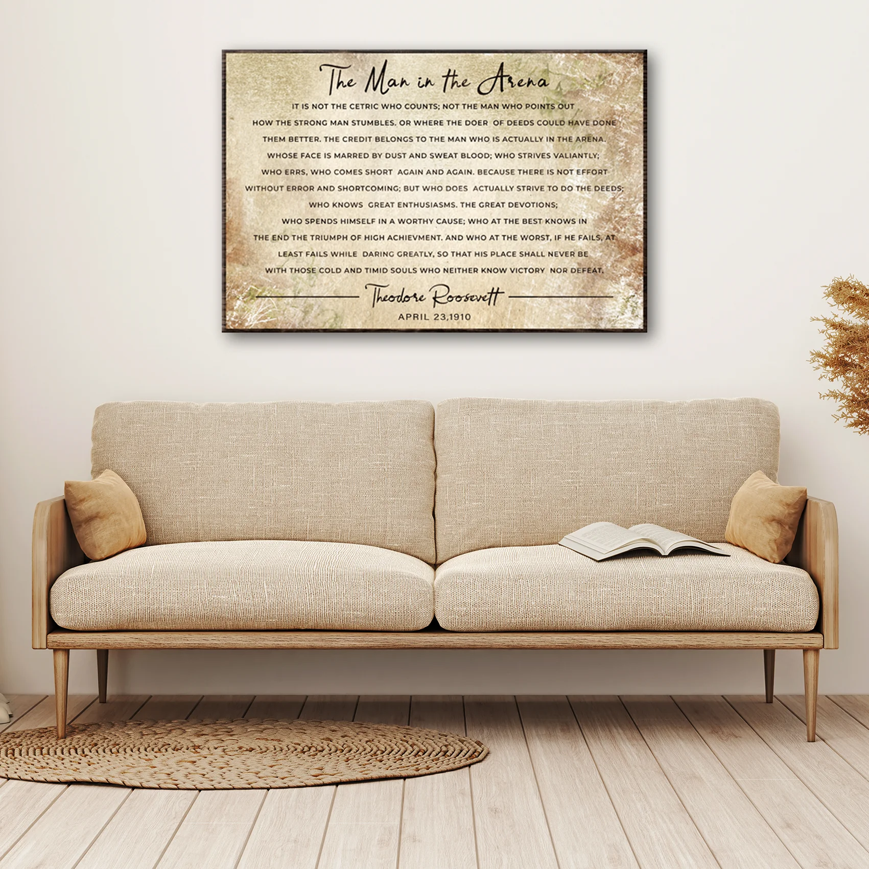 The Man In The Arena Grunge Sign - Image 6
