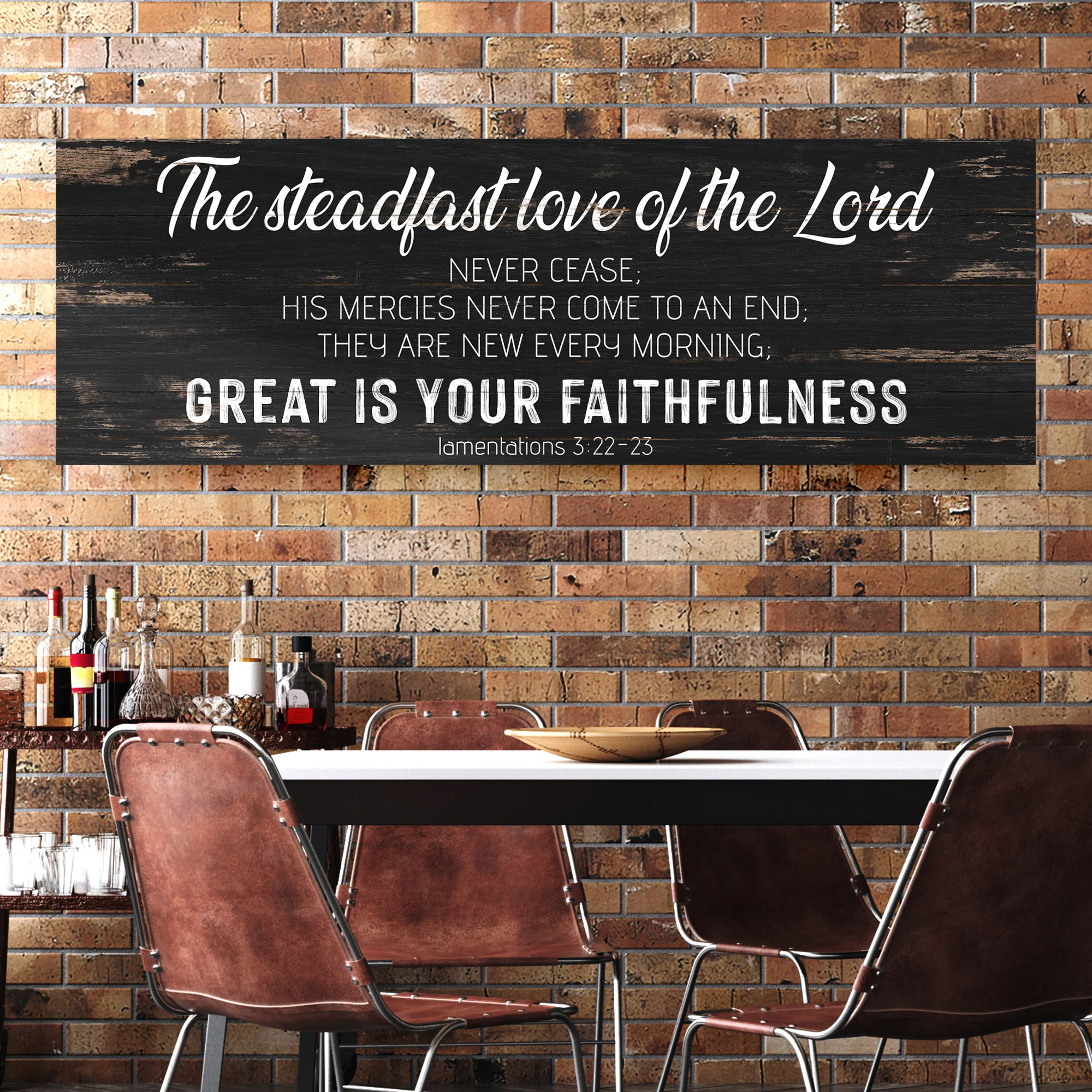 The Steadfast Love of the Lord Lamentations 3:22-23 Faith Sign - Image 2