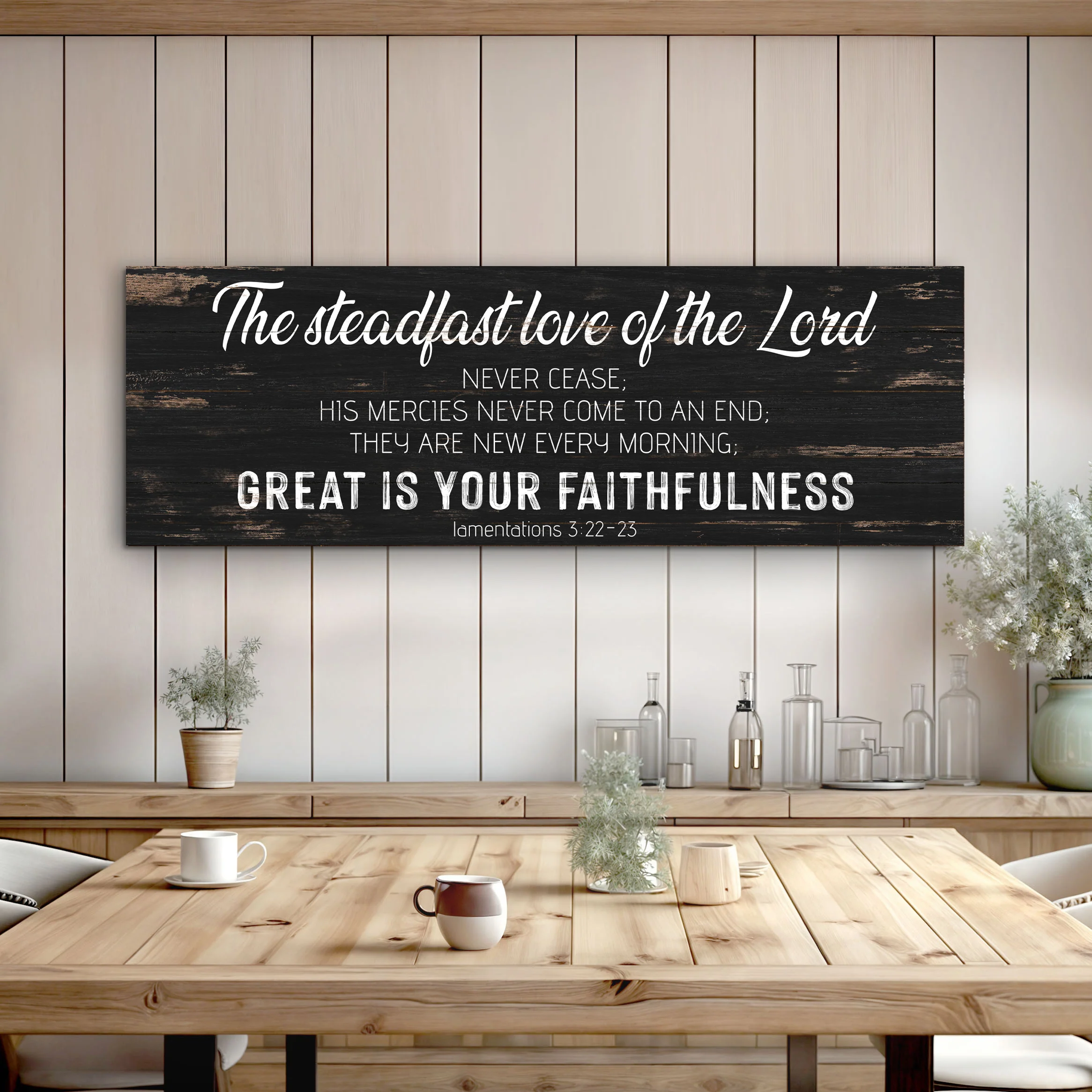The Steadfast Love of the Lord Lamentations 3:22-23 Faith Sign - Image 3
