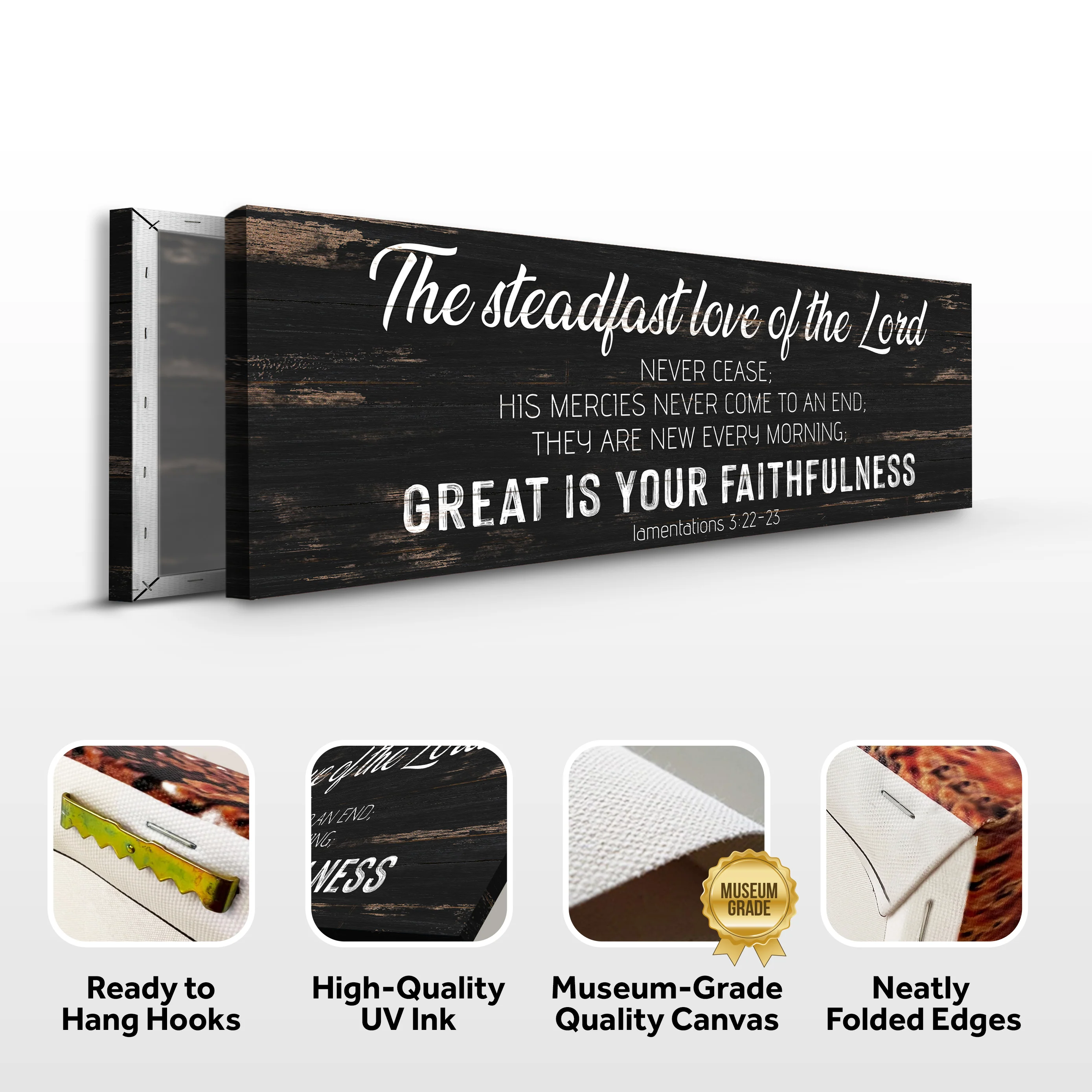 The Steadfast Love of the Lord Lamentations 3:22-23 Faith Sign - Image 6