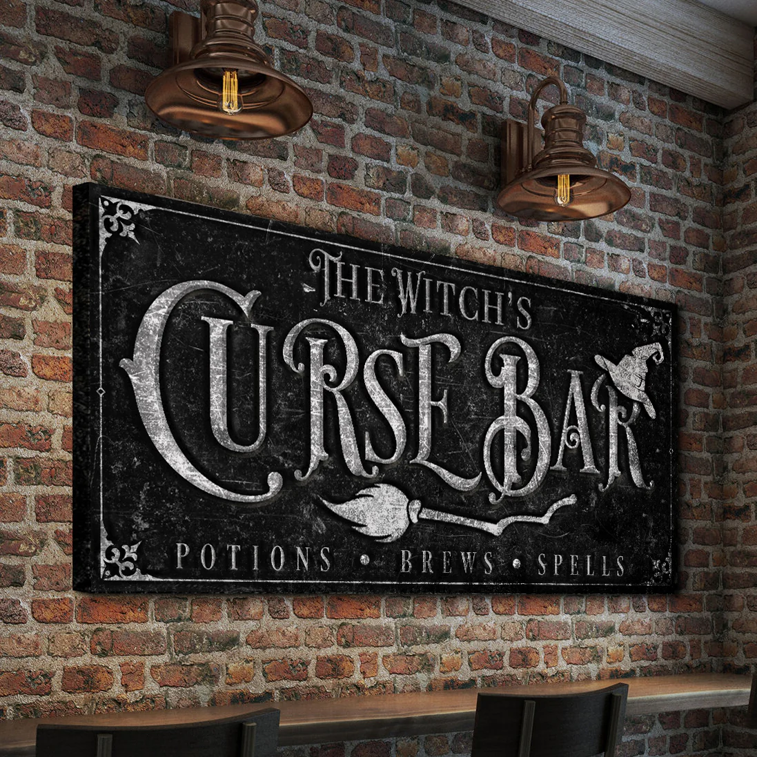 The Witch's Curse Bar Halloween Sign - Image 3