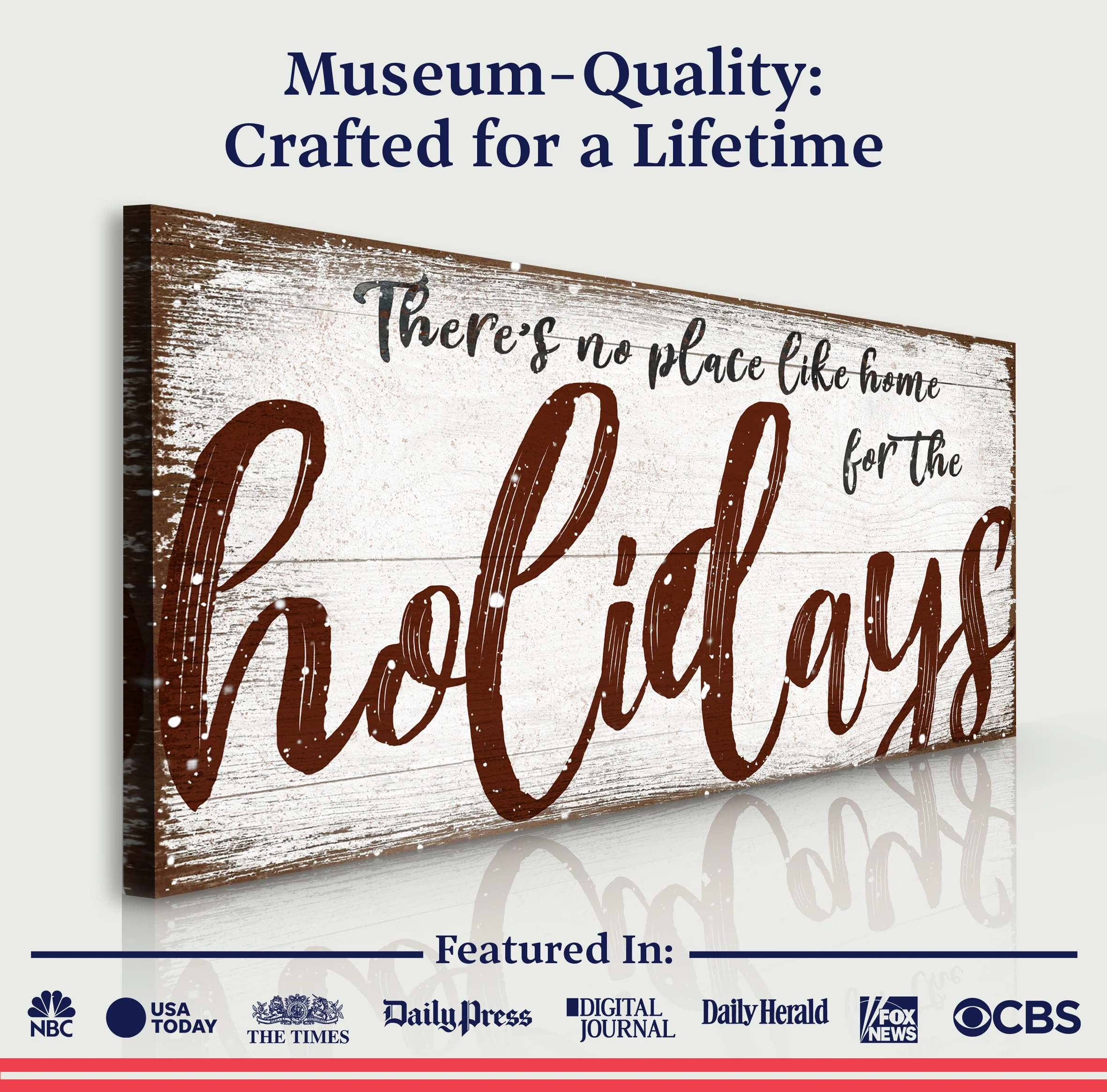 There's No Place Like Home for The Holidays Christmas Sign - Image 5