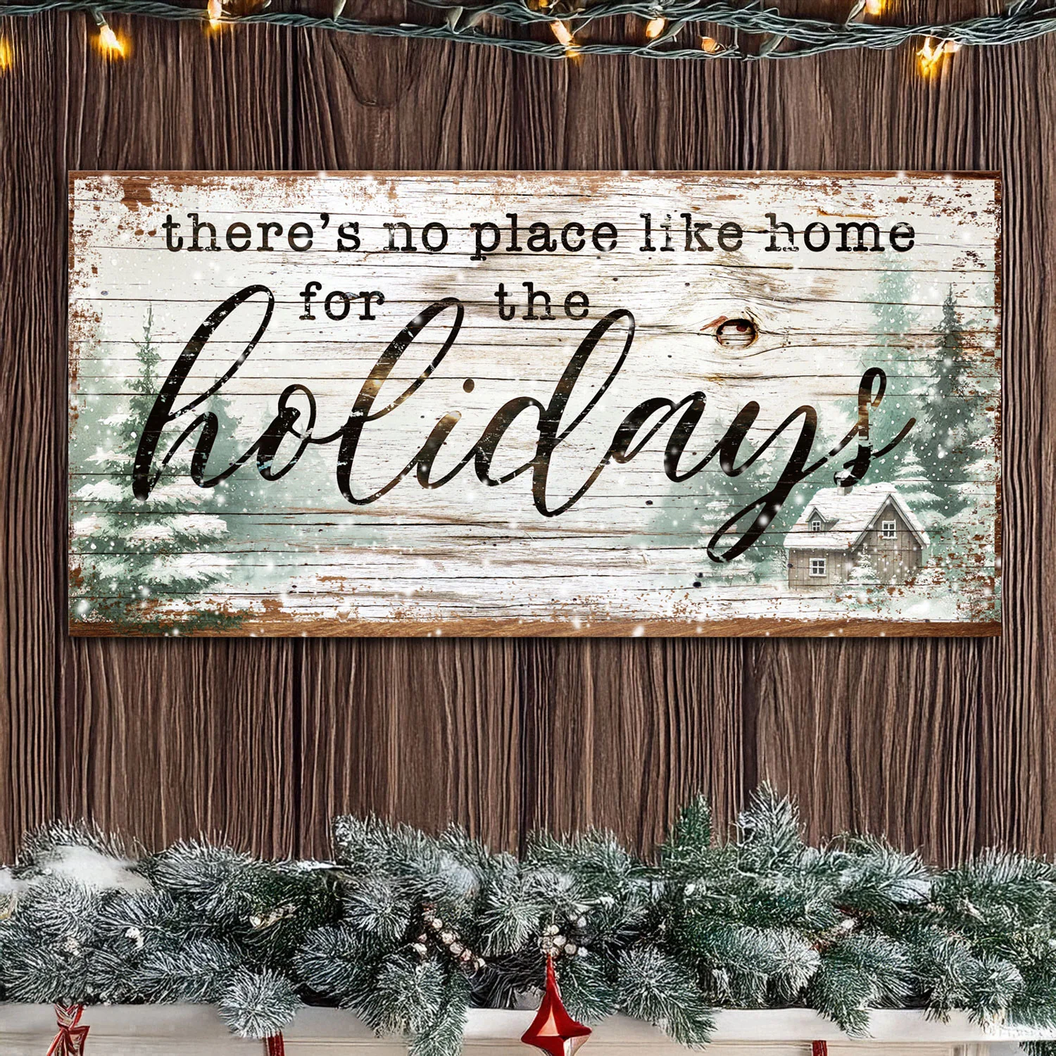 There's No Place Like Home For The Holidays Christmas Sign III - Image 2