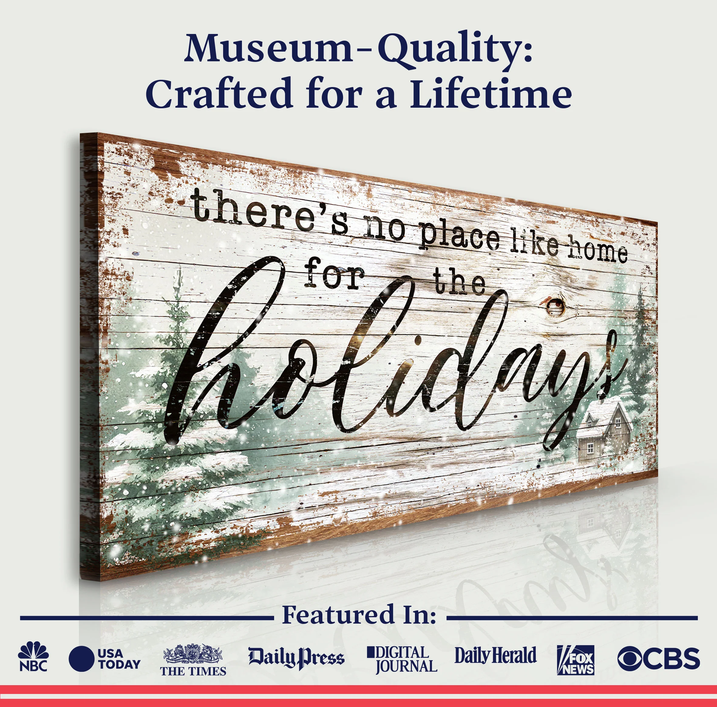 There's No Place Like Home For The Holidays Christmas Sign III - Image 4