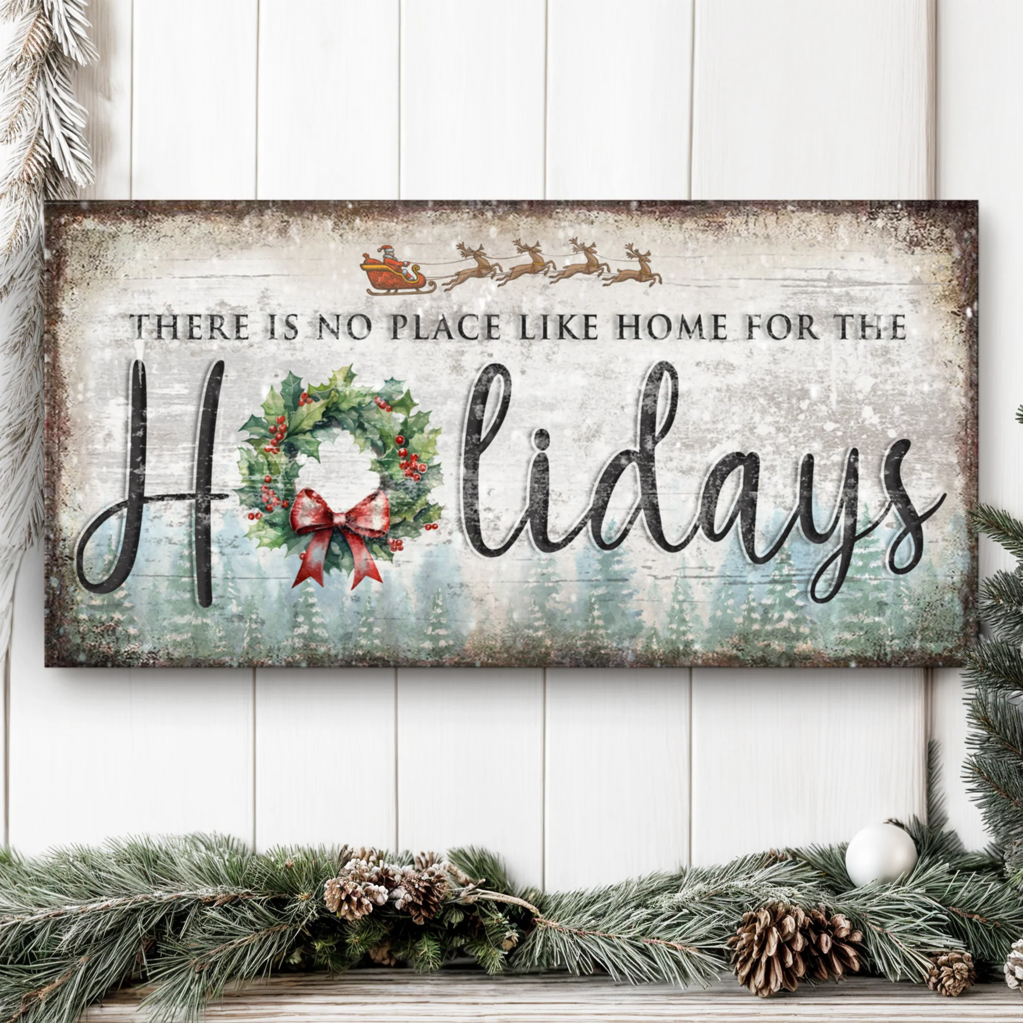 There's No Place Like Home For The Holidays Christmas Sign IV - Image 2